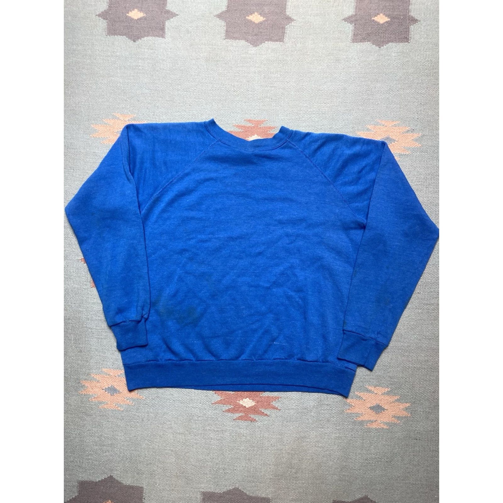 Tultex VINTAGE 80s Tultex USA Raglan Blue Crewneck Sweatshirt XL Size US XL / EU 56 / 4 - 6 Thumbnail
