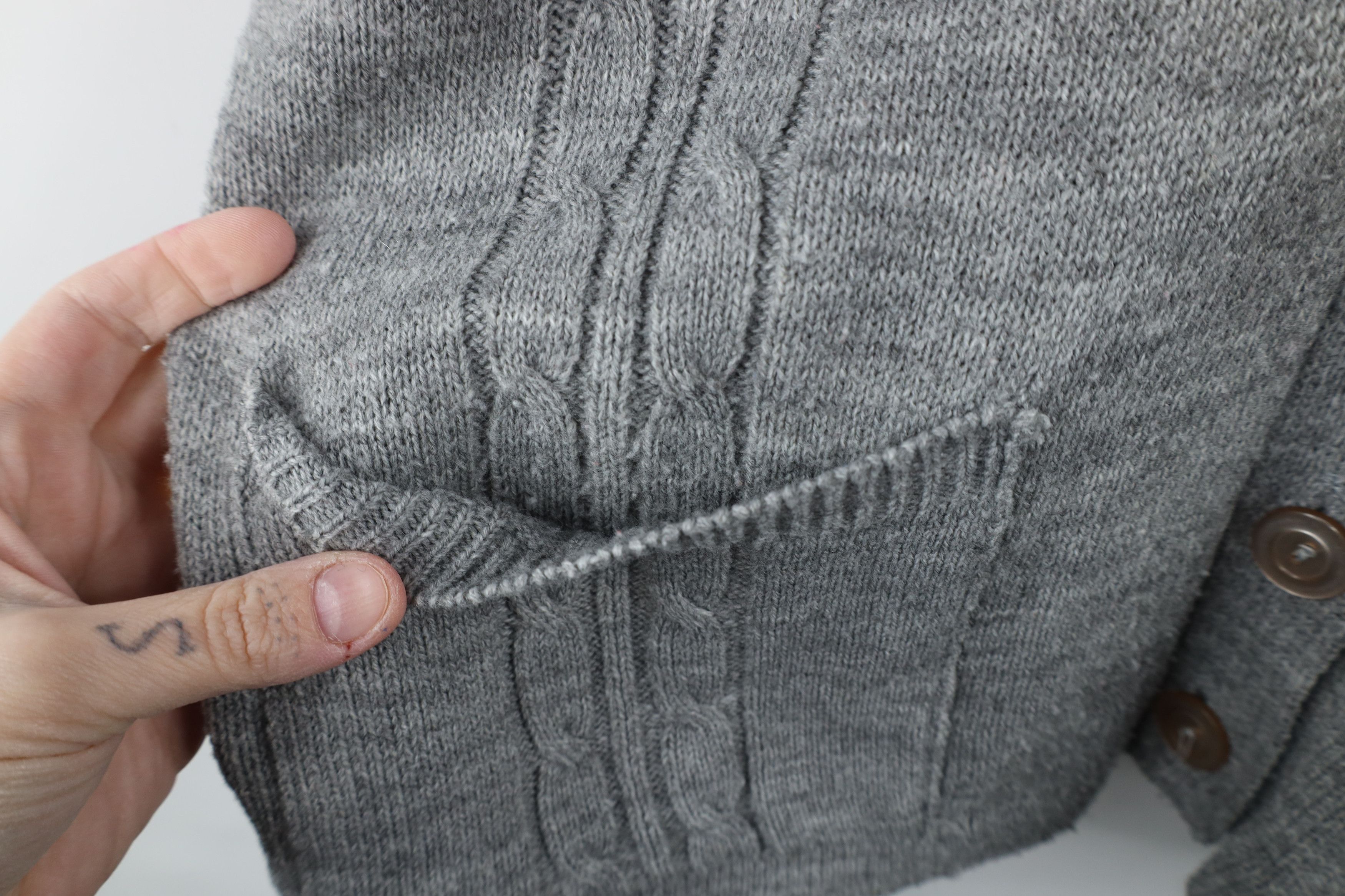 Vintage Vintage 70s Streetwear Chunky Cable Knit Sweater Vest Gray Size XL / US 12-14 / IT 48-50 - 5 Thumbnail