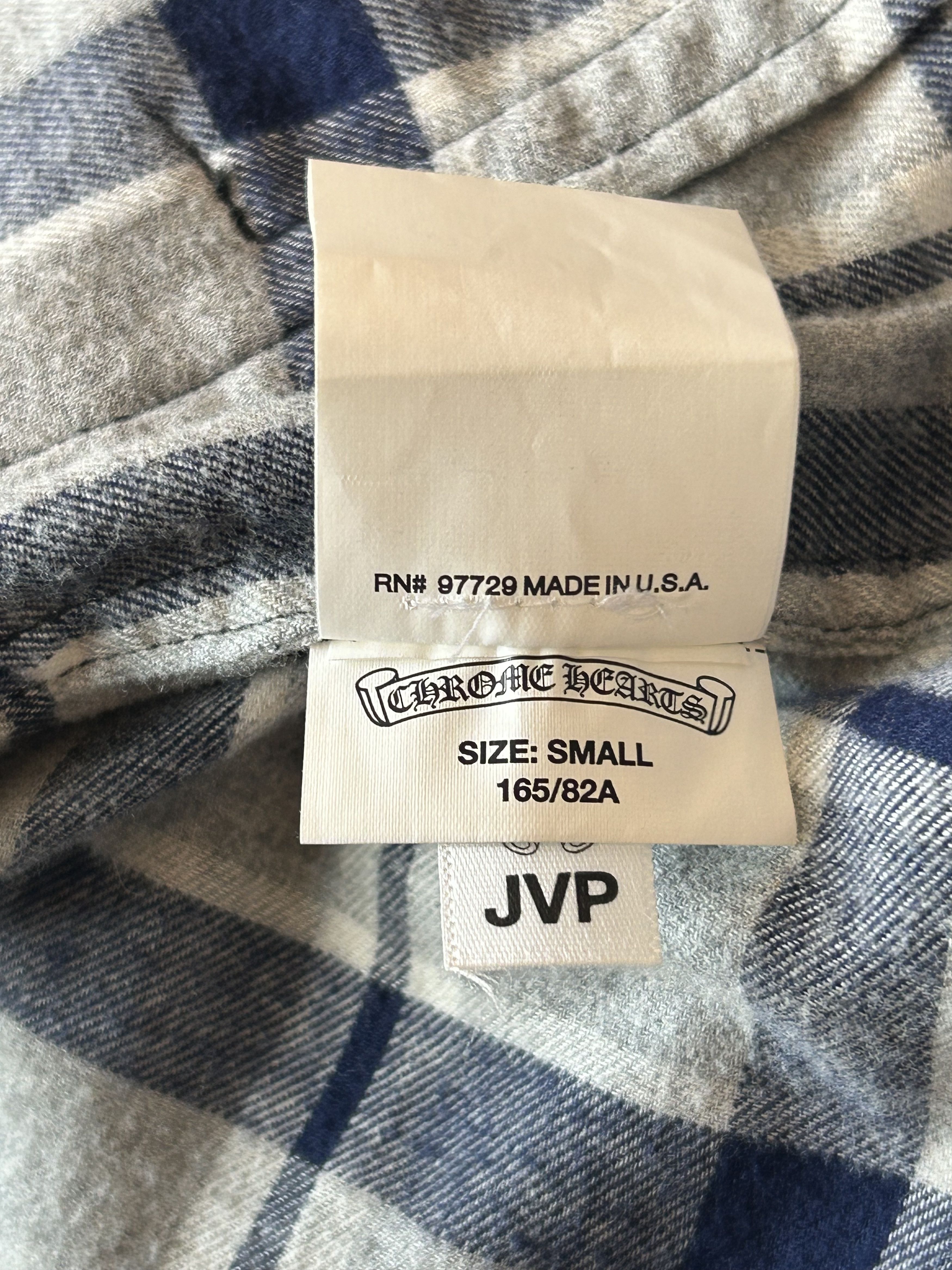 Chrome Hearts Chrome Hearts Grey & Blue Cross Patch Elongated Flannel Size US S / EU 44-46 / 1 - 6 Thumbnail