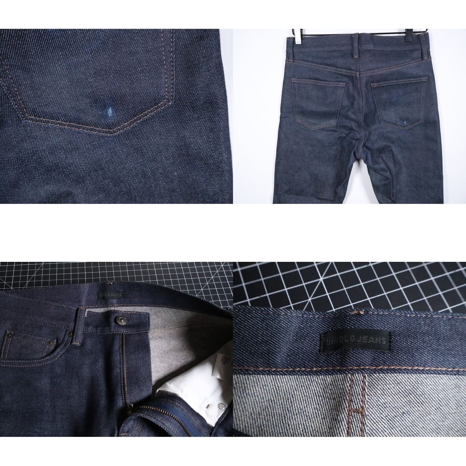 Uniqlo Uniqlo Jeans Men 29 x 39 Slim Straight Denim Zip 5-Pocket Kaihara Blue Dark Selvedge Knit? Size US 30 / EU 46 - 10 Thumbnail