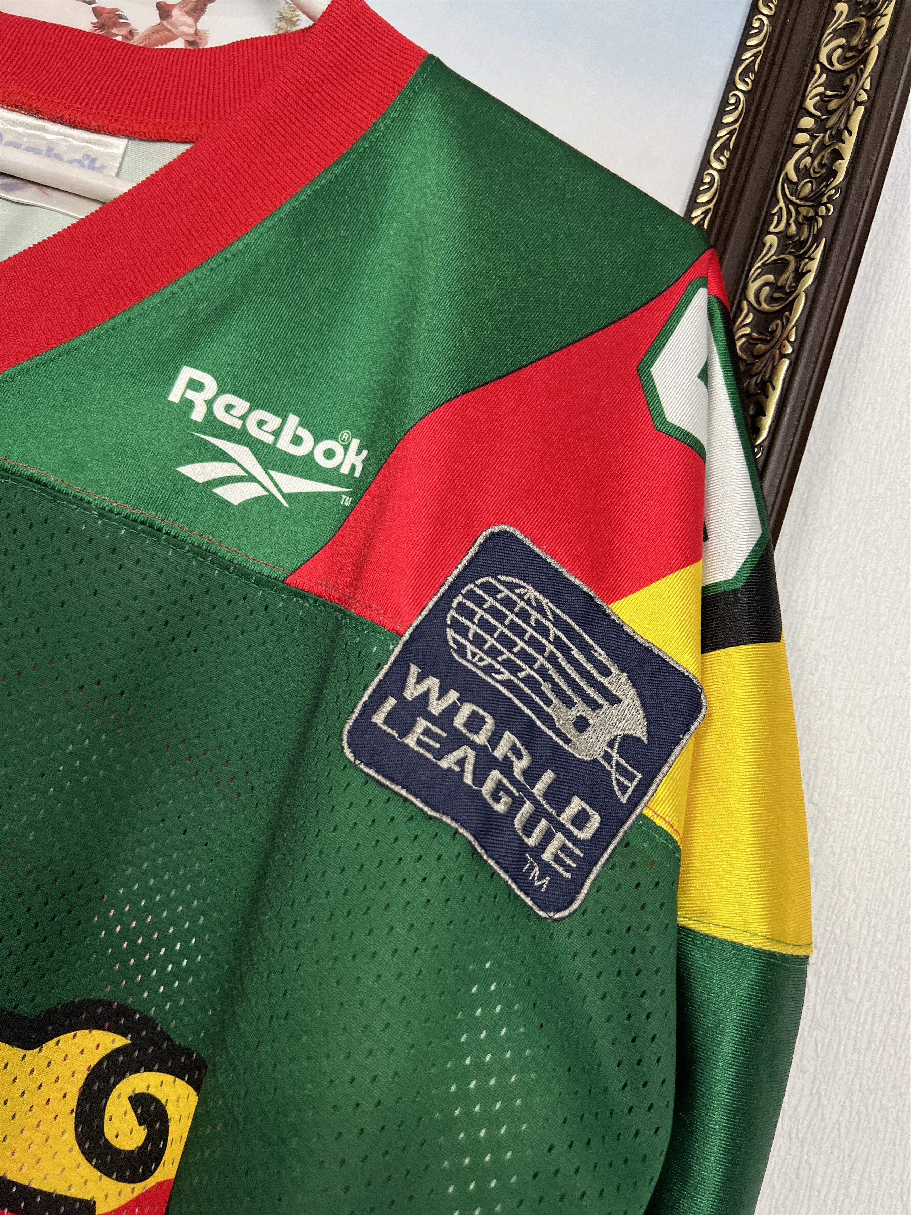 Reebok VIntage Barcelona Dragons NFL World League Jersey #95 Trikot Size US XL / EU 56 / 4 - 4 Thumbnail