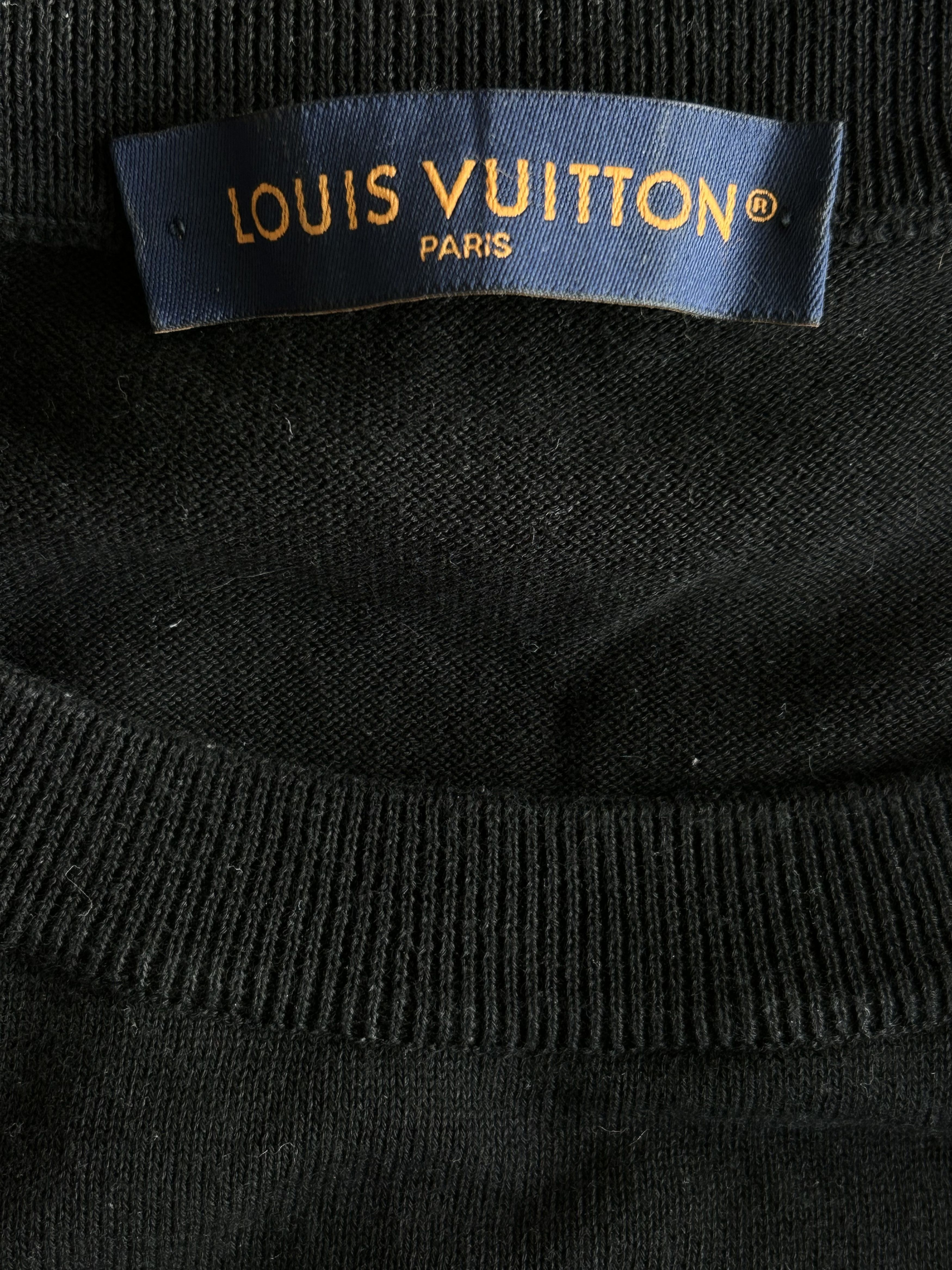 Louis Vuitton Louis Vuitton Black & Yellow Sport Line Intarsia T-Shirt Size US XXL / EU 58 / 5 - 3 Thumbnail