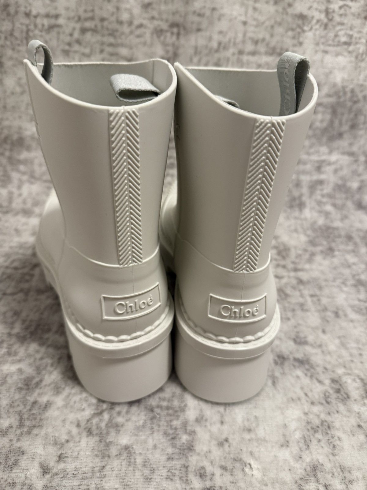 Chloe Chloé Rubber Boots With Tank Sole — White, Size 39 Size US 9 / IT 39 - 3 Thumbnail