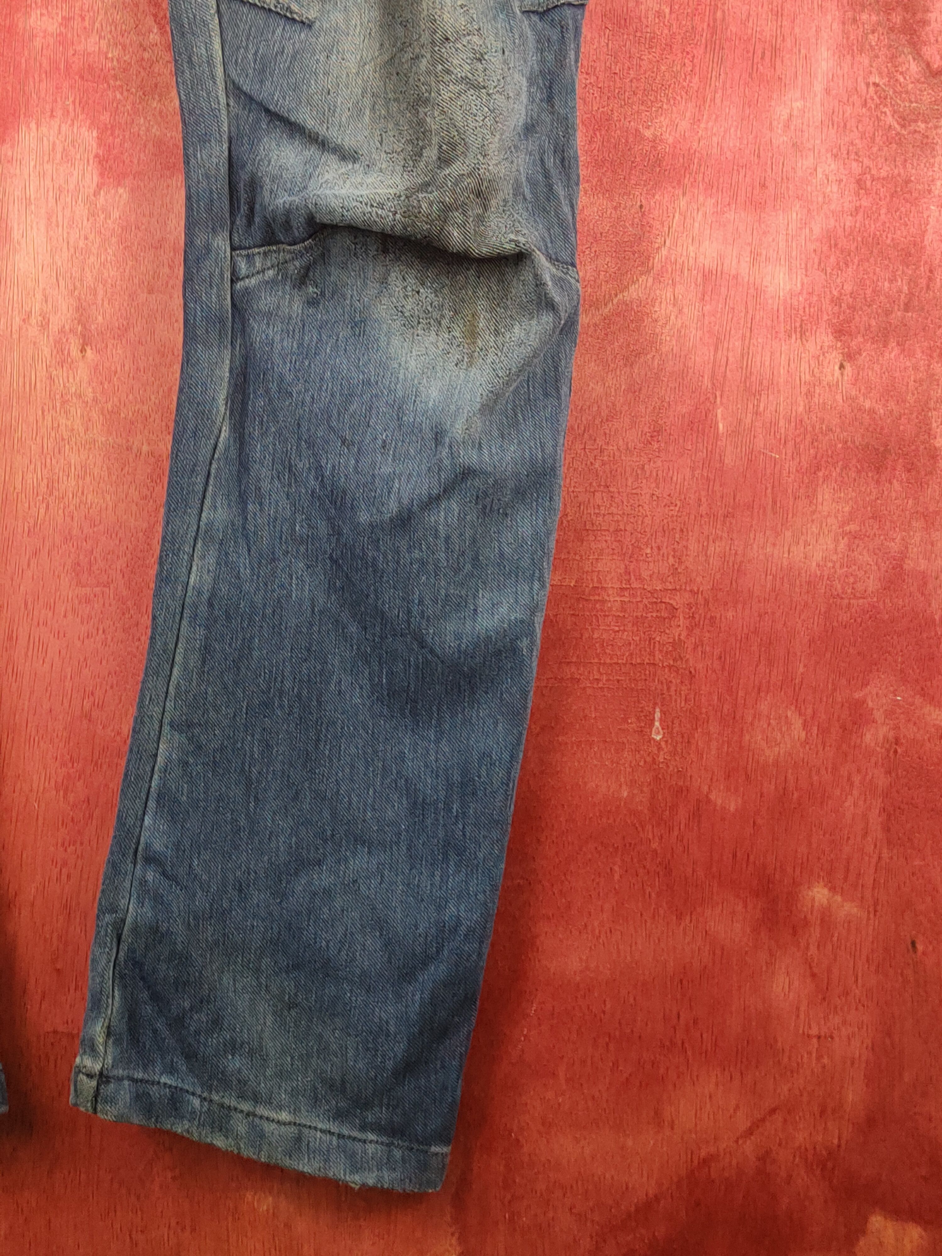Japanese Brand FieldCore Dark Blue Faded Distressed Ripped Jeans #S2362 Size US 33 - 6 Thumbnail