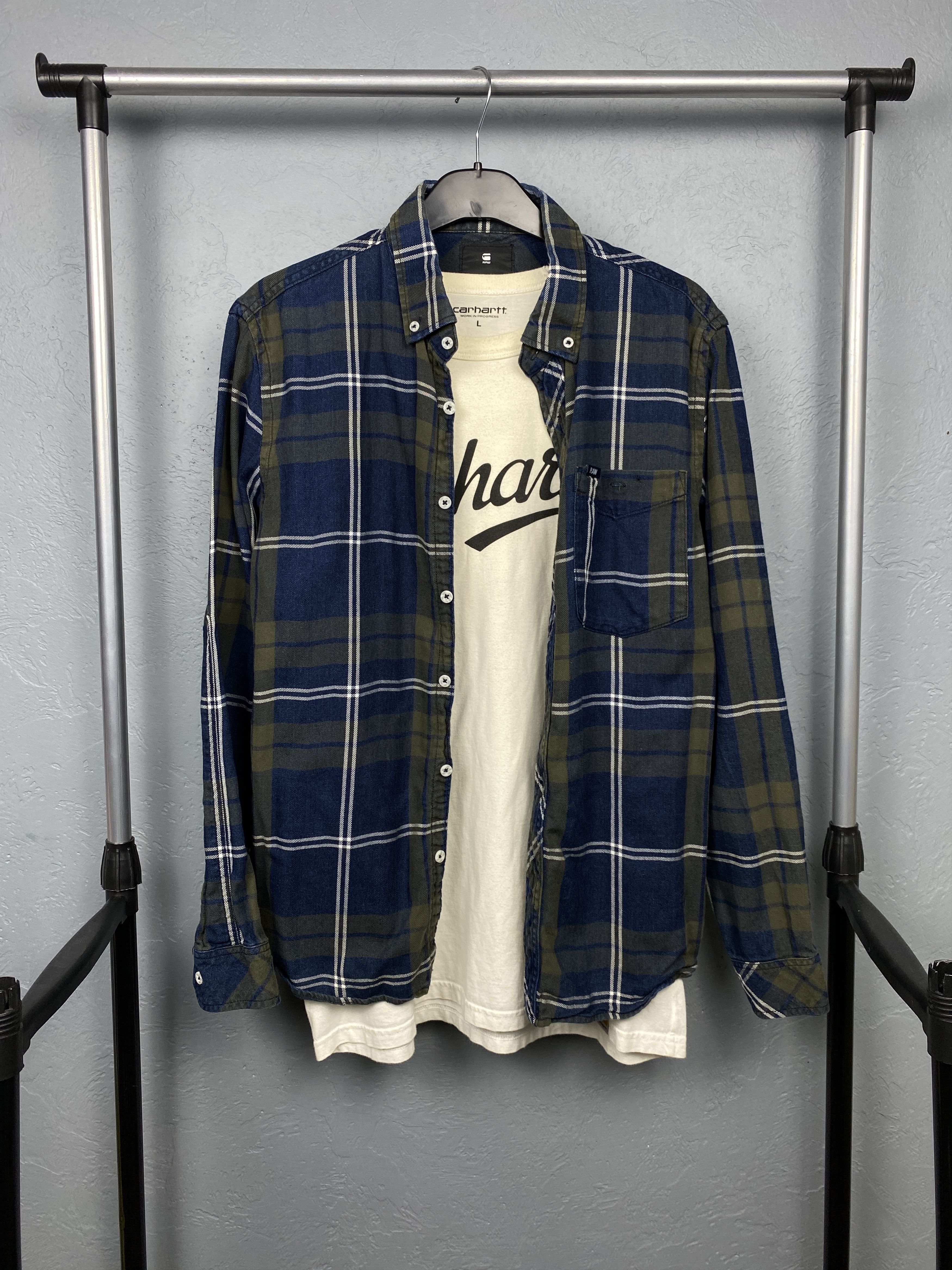G-Star G Star Raw Mens Flannel Plaid Shirt Size US M / EU 48-50 / 2 - 1 Thumbnail