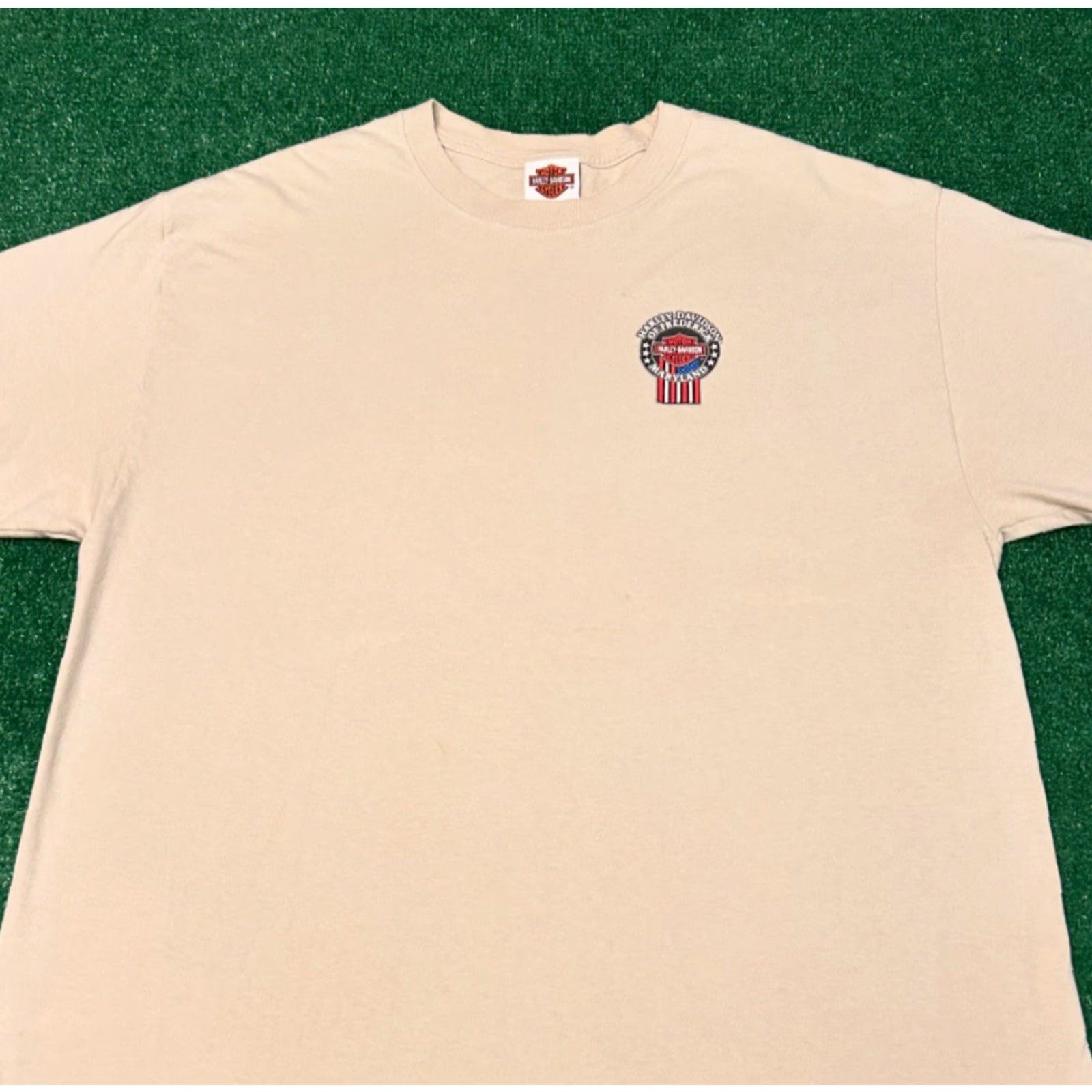 Harley Davidson VINTAGE Harley-Davidson Support Your Troops Biker 2012 Shirt Mens XL Maryland Beige 90s USA Maryland Mens XL Size US XL / EU 56 / 4 - 2 Thumbnail