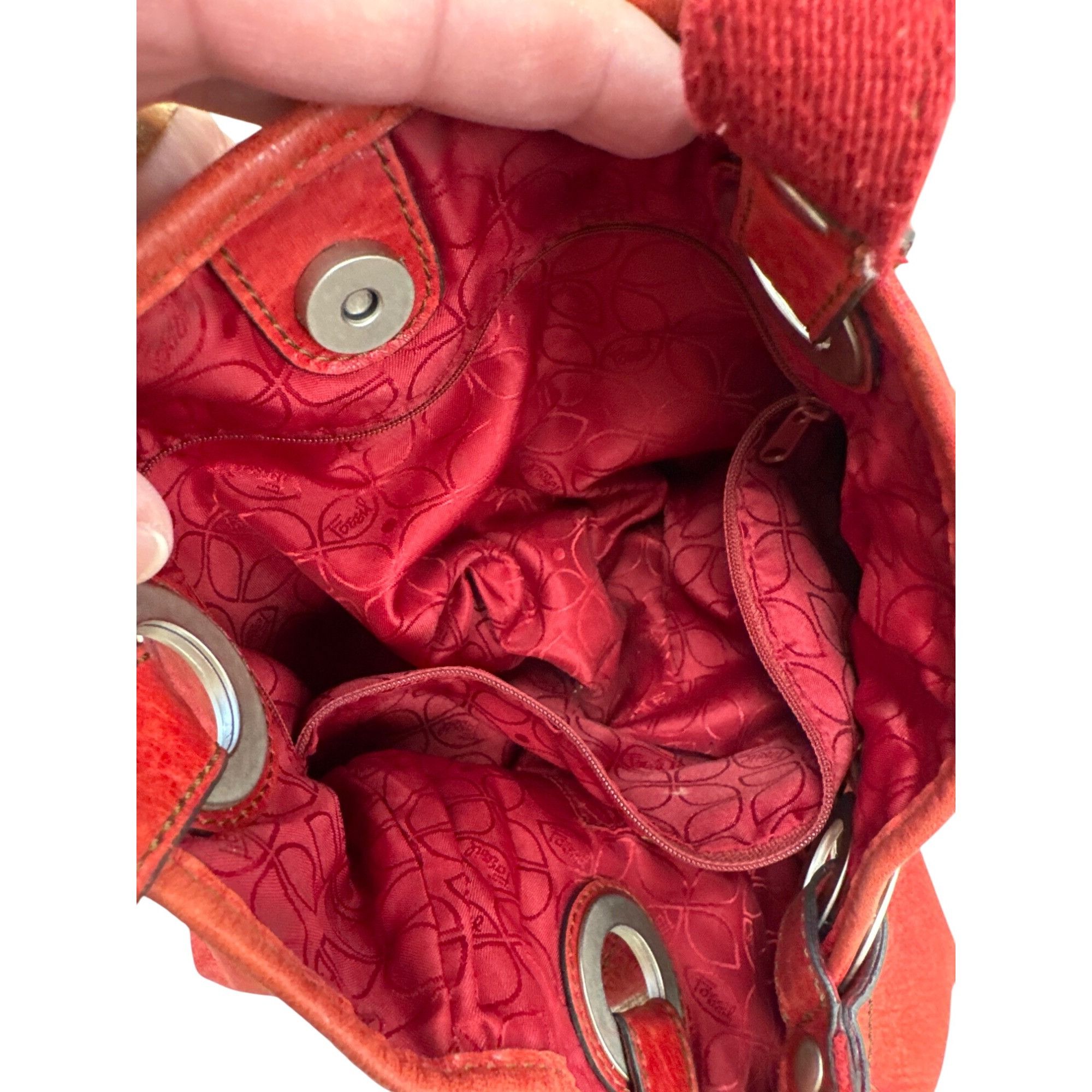 Fossil Vintage Fossil Womens Red Leather Handbag Purse 13x10 SKU 73 Size ONE SIZE - 11 Thumbnail