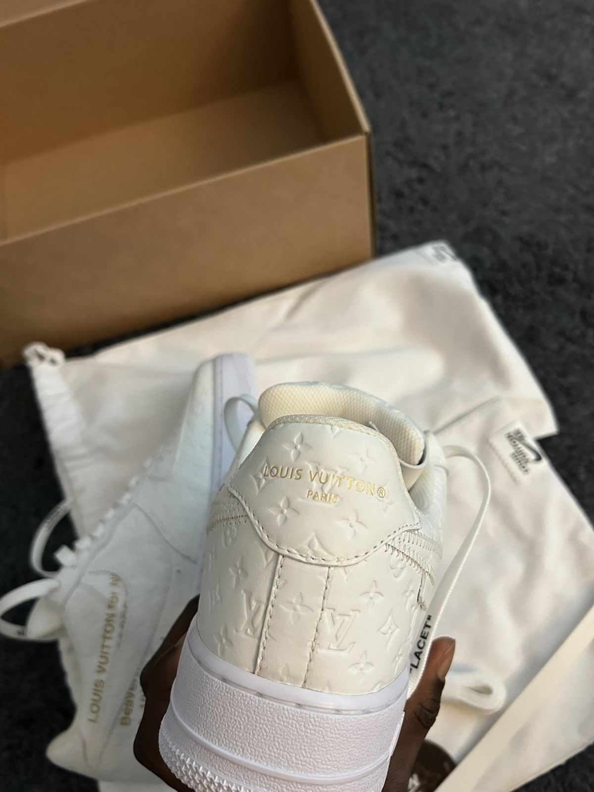 Louis Vuitton Louis Vuitton Nike White Monogram Low Top Air Force 1 Size US 9 / EU 42 - 13 Thumbnail