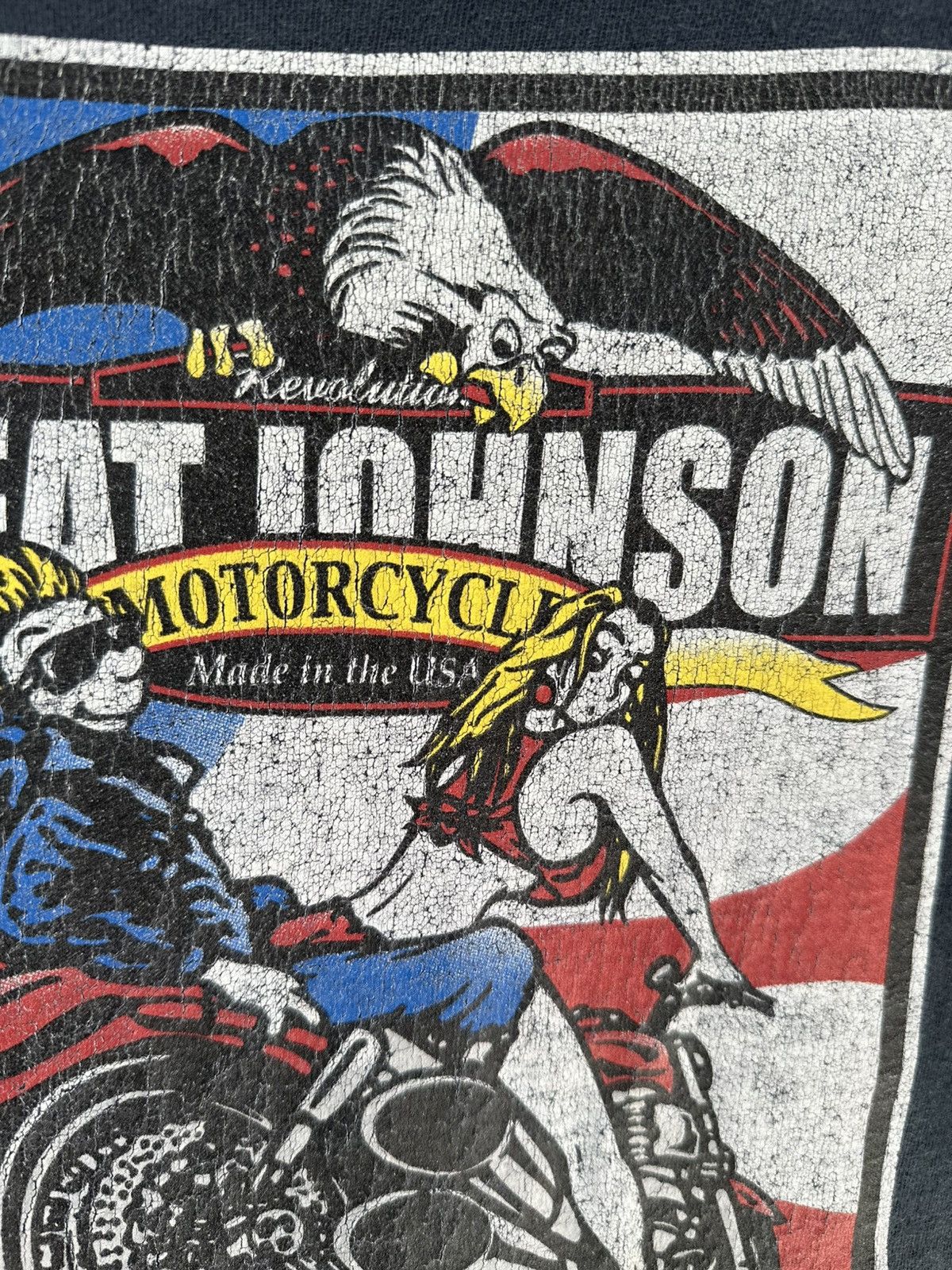 Harley Davidson Thrashed Vintage 90s Great Johnson Motorcycle Sun Faded Tee Size US M / EU 48-50 / 2 - 4 Thumbnail