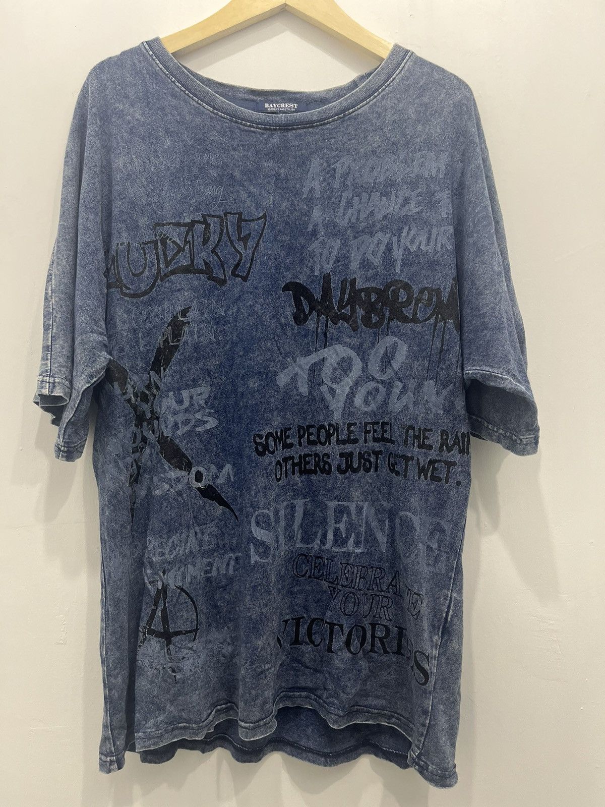 Japanese Brand Fearless Anarchy Street Poem Blue Denim Banksy Style Size US M / EU 48-50 / 2 - 1 Thumbnail