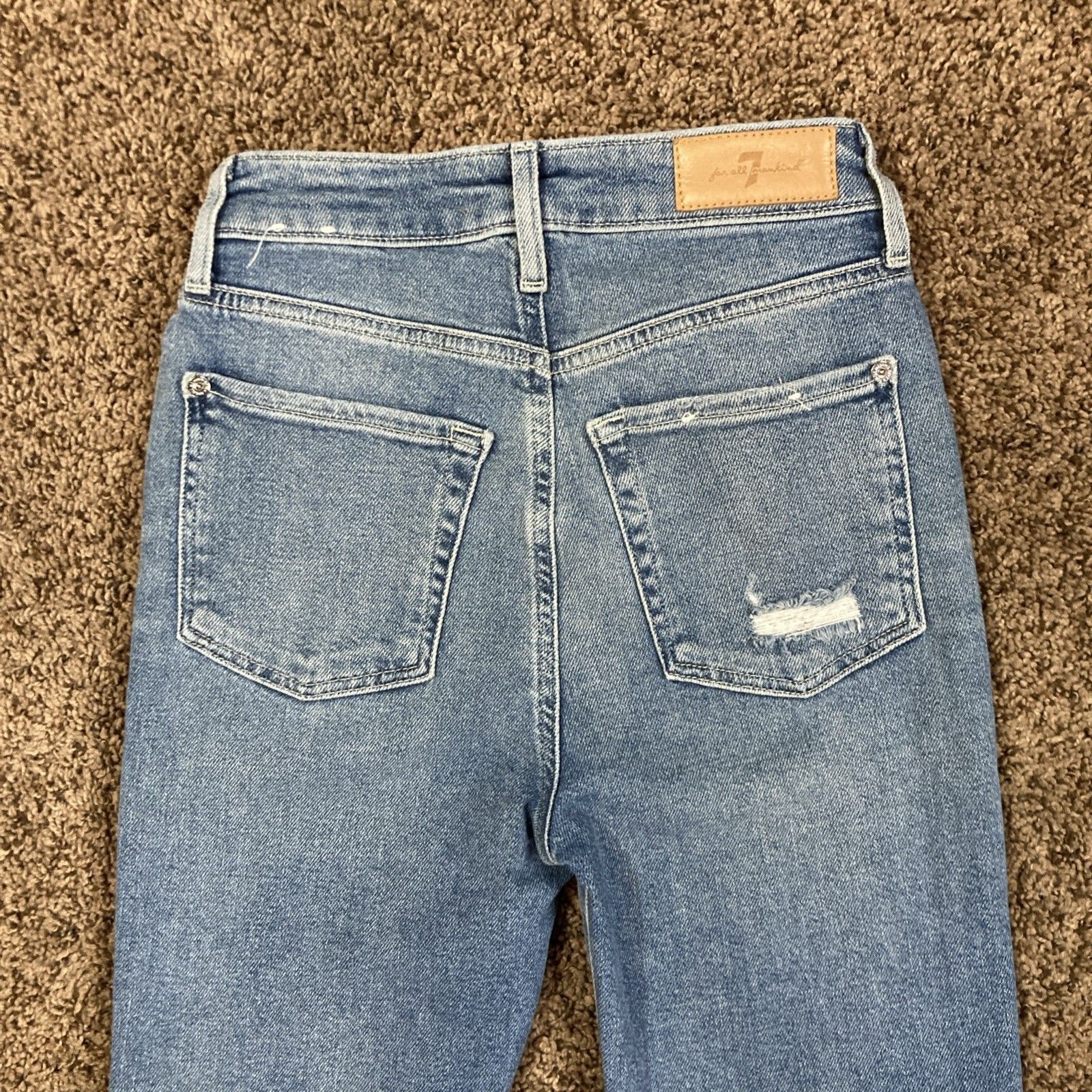 7 For All Mankind 7 For All Mankind Luxe Ultra High Rise Slim Kick Jeans Sz 24 Size 24" / US 00 / IT 34 - 8 Thumbnail