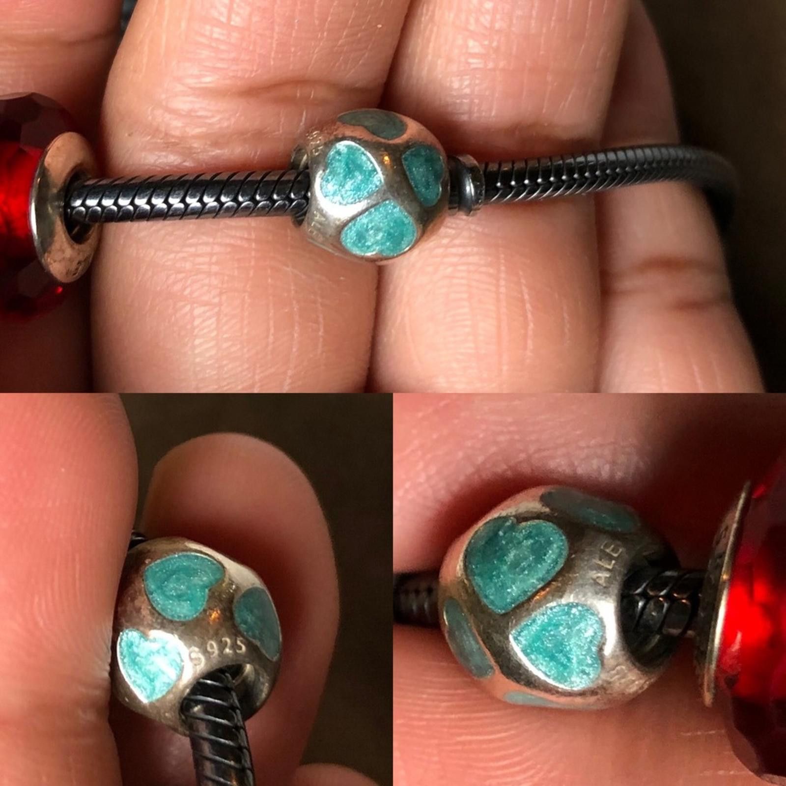 pandora Pandora Oxidized Bracelet with 7 Pandora Charms Size ONE SIZE - 9 Thumbnail