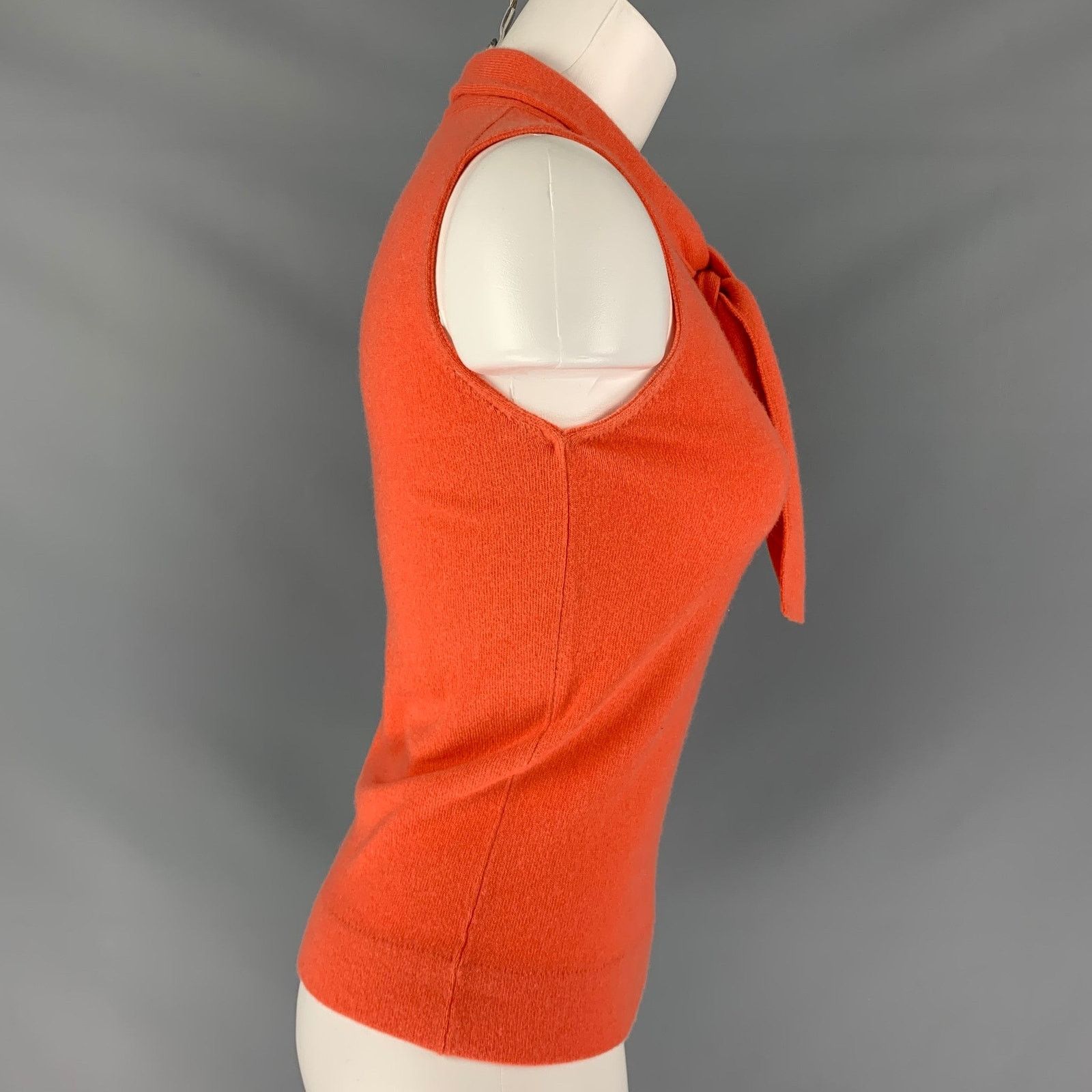 Other S Orange Cashmere Knitted Sleeveless Casual Top Size S / US 4 / IT 40 - 2 Thumbnail