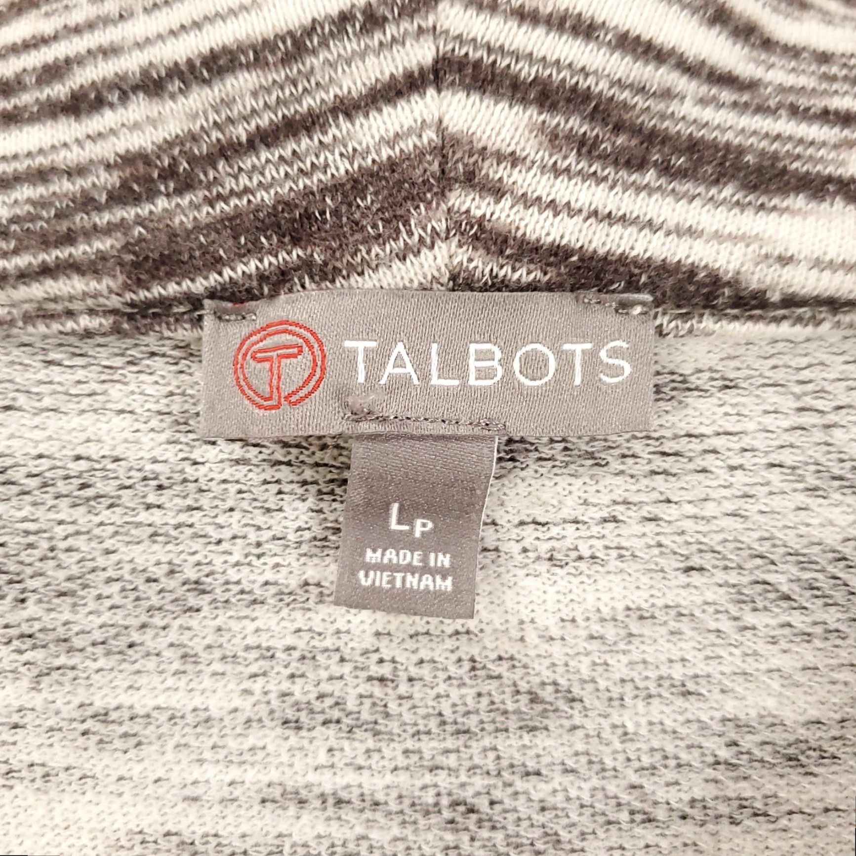 Talbots Womens Sweater Talbots Pullover Knit Cowl Neck Multicolor Black White Heathered Geometric Long Sleeve Petite PL Size Regular Modern Classic Women Size L / US 10 / IT 46 - 5 Thumbnail