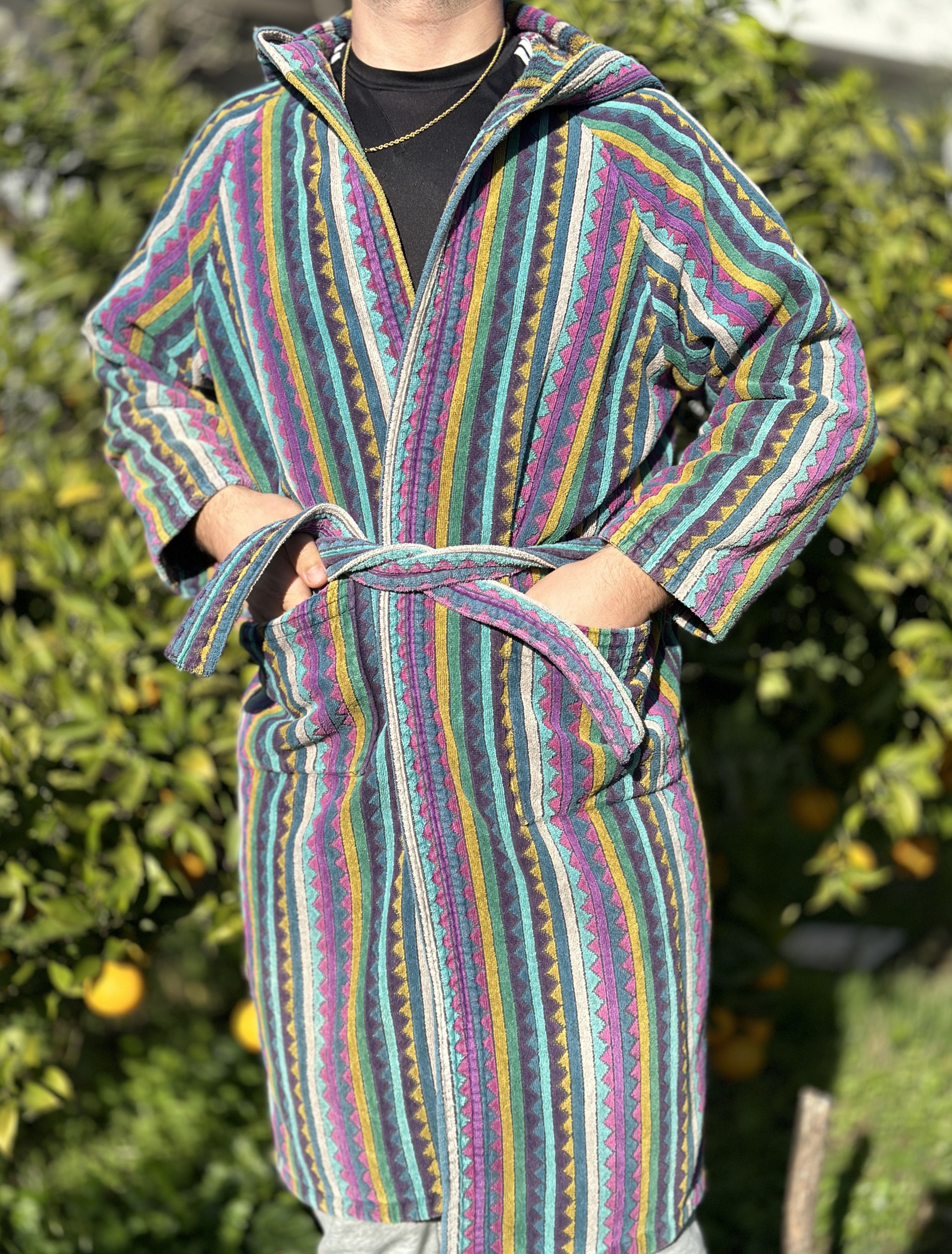 Missoni Missoni Hooded Belted Knit Robe Unisex Bathrobe Size S Size ONE SIZE - 3 Thumbnail