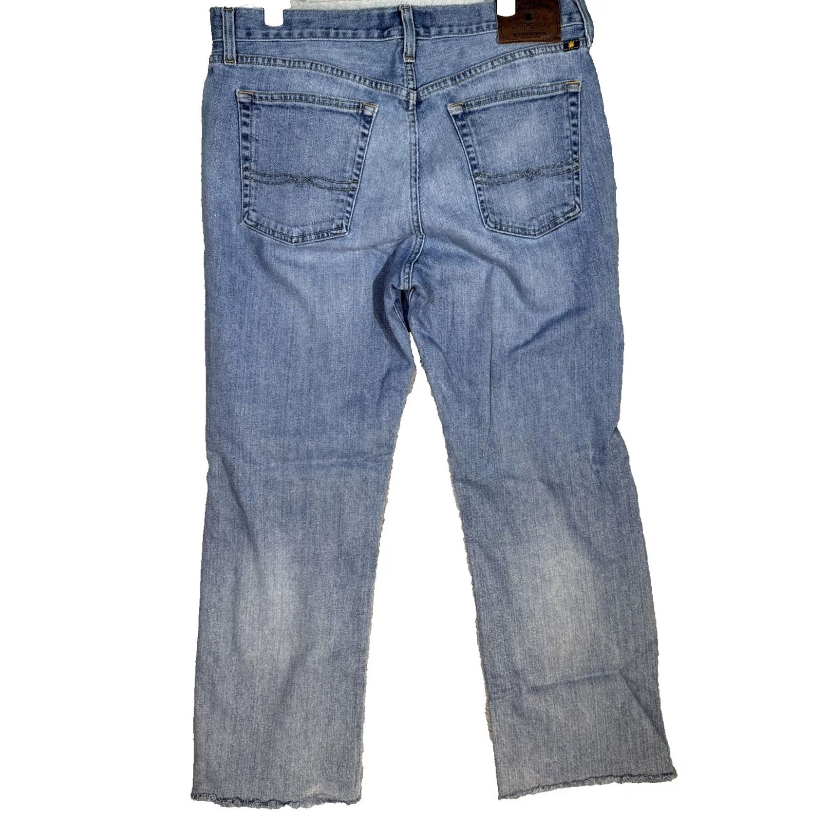 Lucky Brand VINTAGE Lucky Brand 181 Relaxed Straight Jeans Mens 34x28 Blue 1800s Style Frayed Hem Stretch Size US 34 / EU 50 - 2 Thumbnail