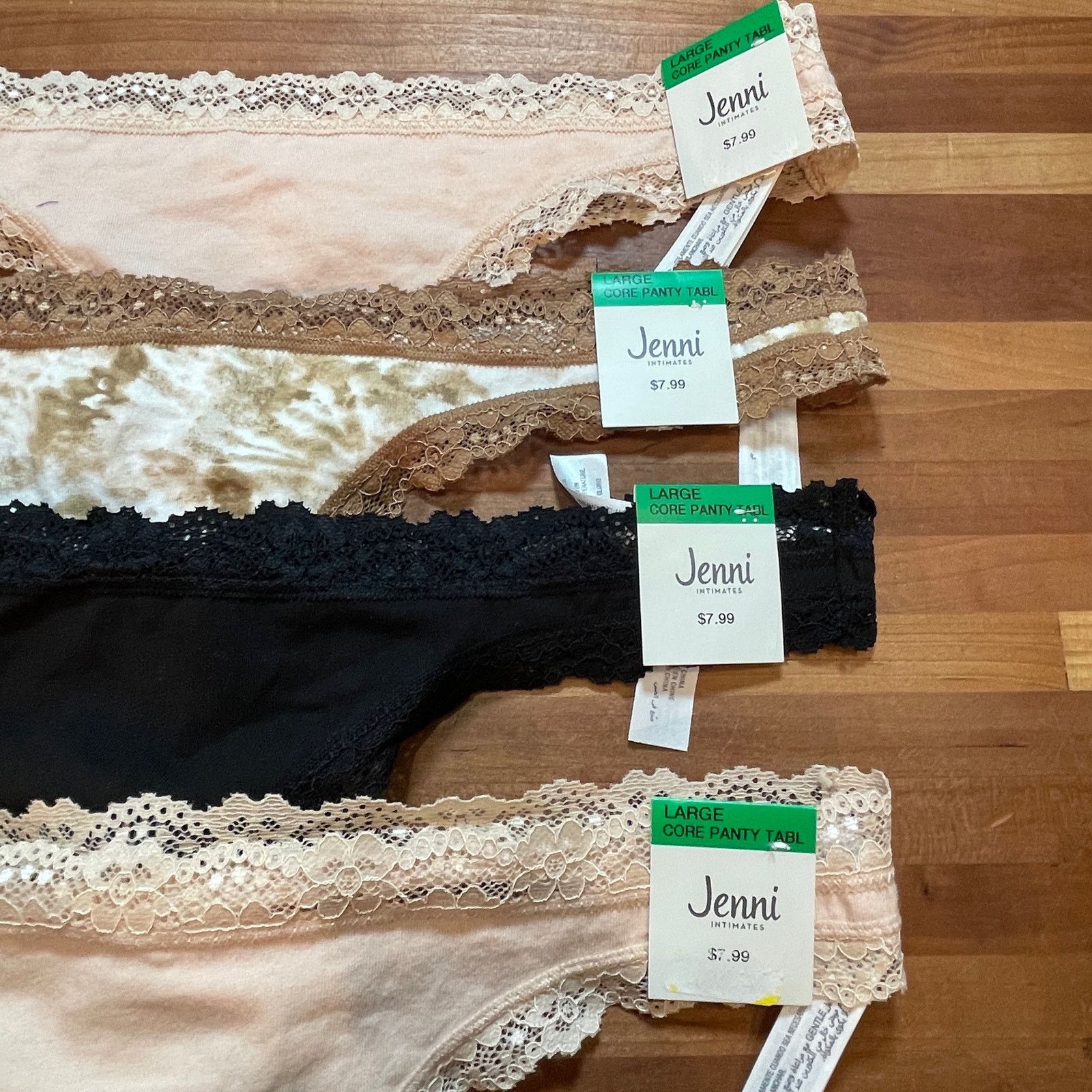 Other Jenni Women's Lace-Trim Thong set of 4 Size ONE SIZE - 3 Thumbnail