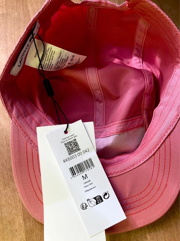 Lacoste cap hat casquette pink medium Velcro new panel Size ONE SIZE - 7 Thumbnail