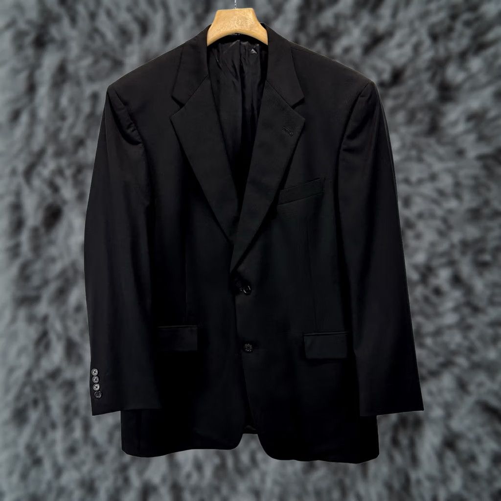 Cremieux Daniel Cremieux Blazer Sport Coat Jacket 42 R Black Wool Two-Button Notch Lapel Single-Breasted Classic Business Mens Size 42R - 1 Thumbnail