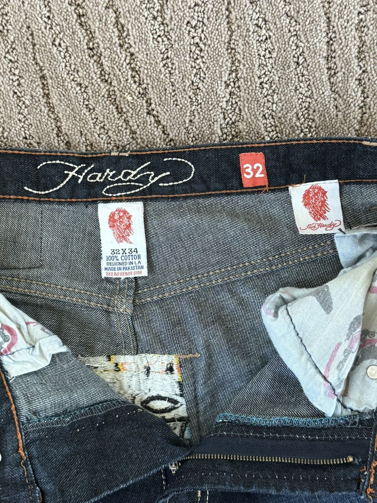 Ed Hardy ED HARDY JEANS 2009 EMBROIDERED SNAKE ED HARDY DENIM JEANS Size US 32 / EU 48 - 4 Thumbnail