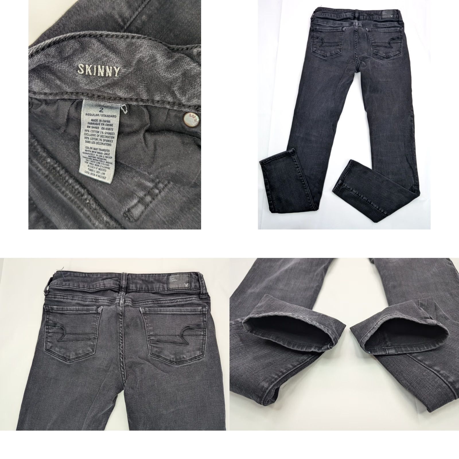 American Eagle Outfitters American Eagle Outfitters Jeans Skinny Women's 2 26x31 Dark Wash Black Denim 5-Pocket Stretch Distressed Modern Retro Grunge 80s 90s Mom AEO Size 26" / US 2 / IT 38 - 8 Thumbnail