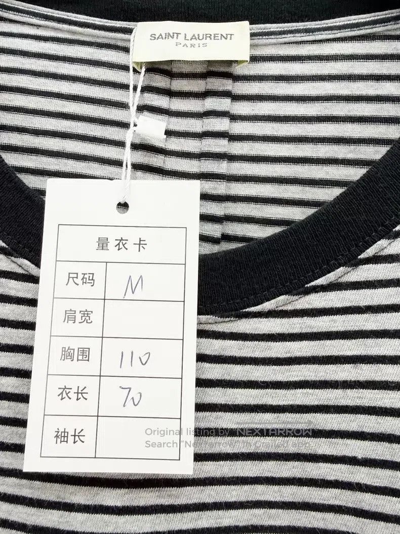 Saint Laurent Paris Saint Laurent Paris Striped Short Sleeve i Size US M / EU 48-50 / 2 - 2 Thumbnail