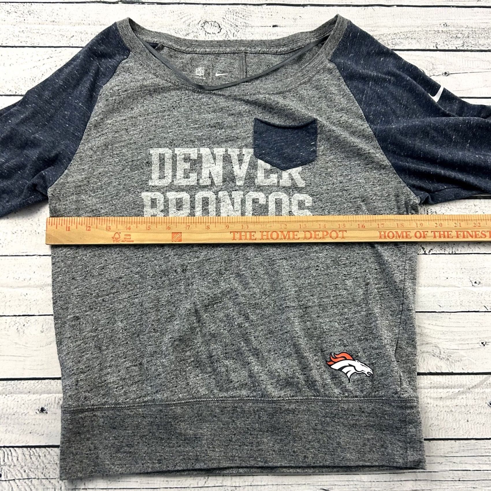 Nike Nike Denver Broncos 3/4 Sleeve Pocket Shirt Women's Medium Gray Size M / US 6-8 / IT 42-44 - 5 Thumbnail