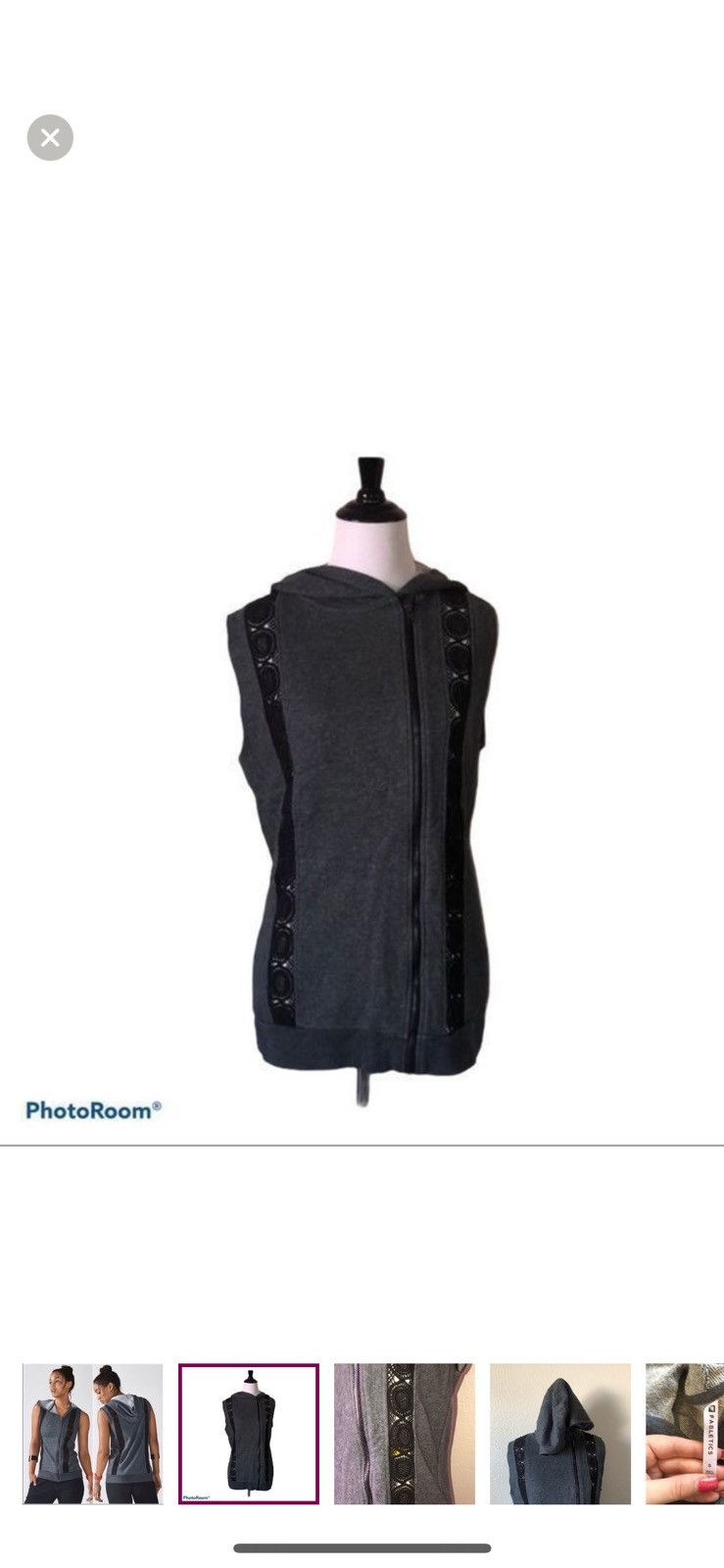 Fabletics Fabletics small sage grey hoodie vest Size S / US 4 / IT 40 - 1 Thumbnail