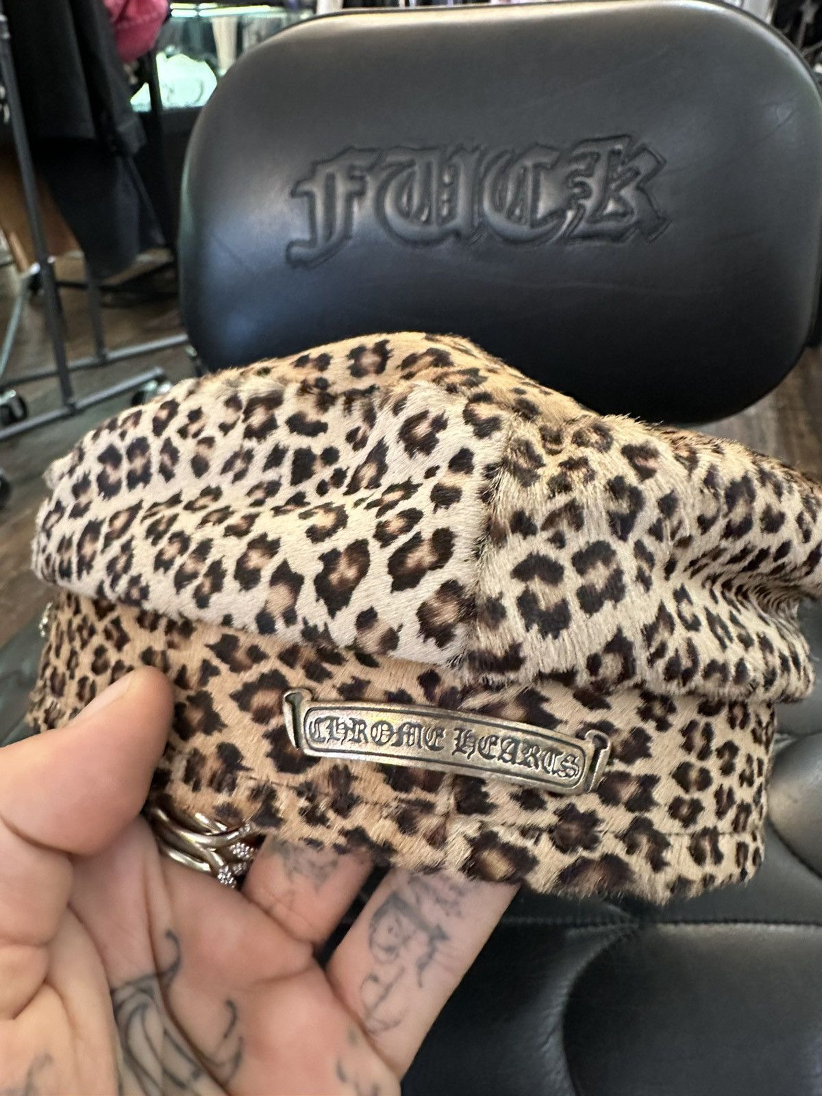 Chrome Hearts Chrome Hearts FULL LEOPARD CHEETAH CAPTAIN FLEUR HAT Size ONE SIZE - 6 Thumbnail