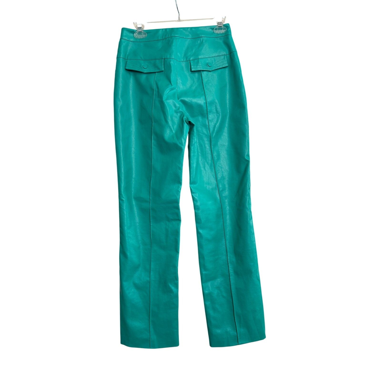 Aritzia Hosbjerg Emilie Ada Turquoise Vegan Leather Pants Sz S GS Size 27" / US 4 / IT 40 - 5 Thumbnail