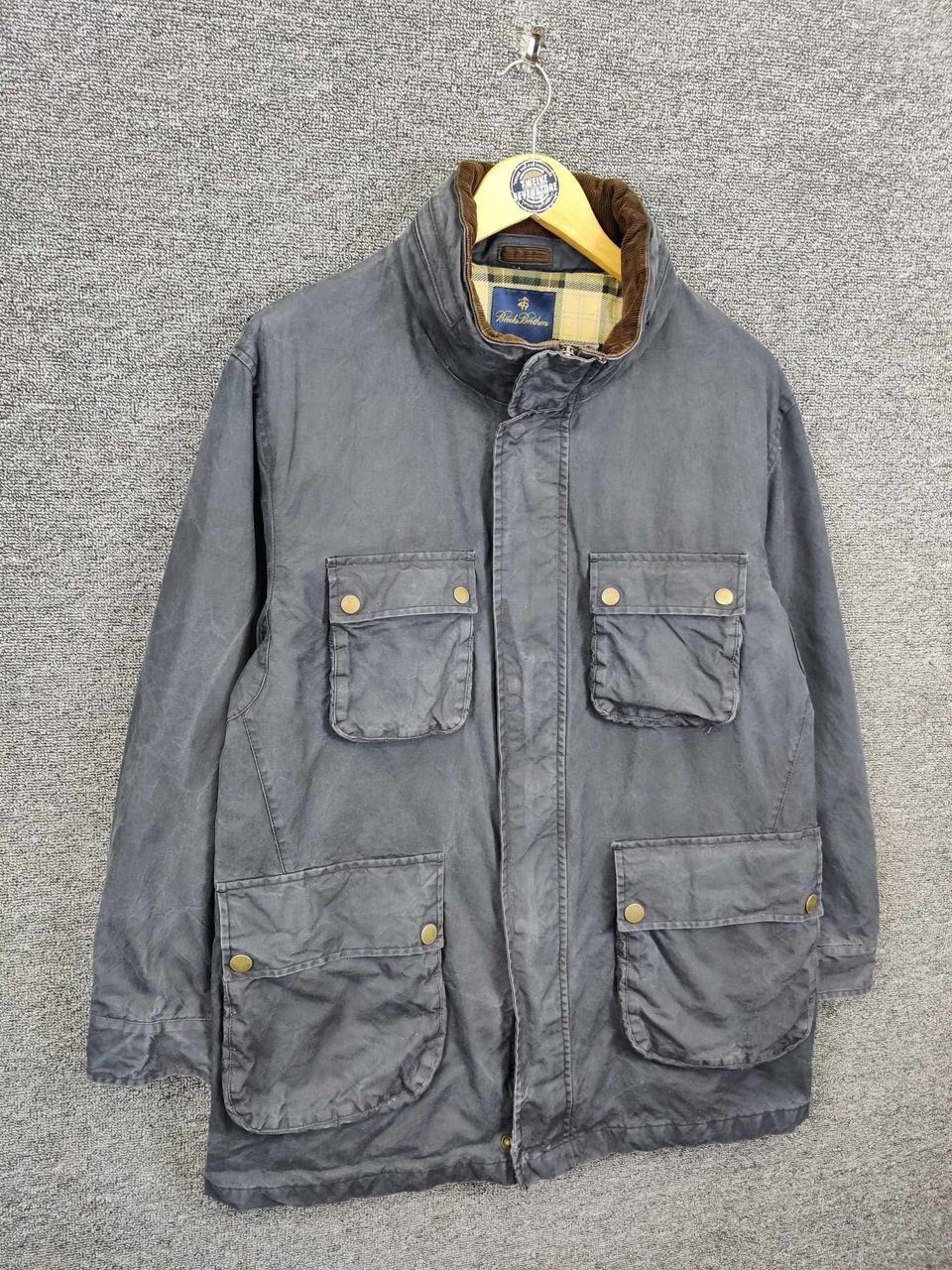 Brooks Brothers Vintage Brooks Brothers Classic Tartan Cotton Waxed Jacket Size US L / EU 52-54 / 3 - 7 Thumbnail