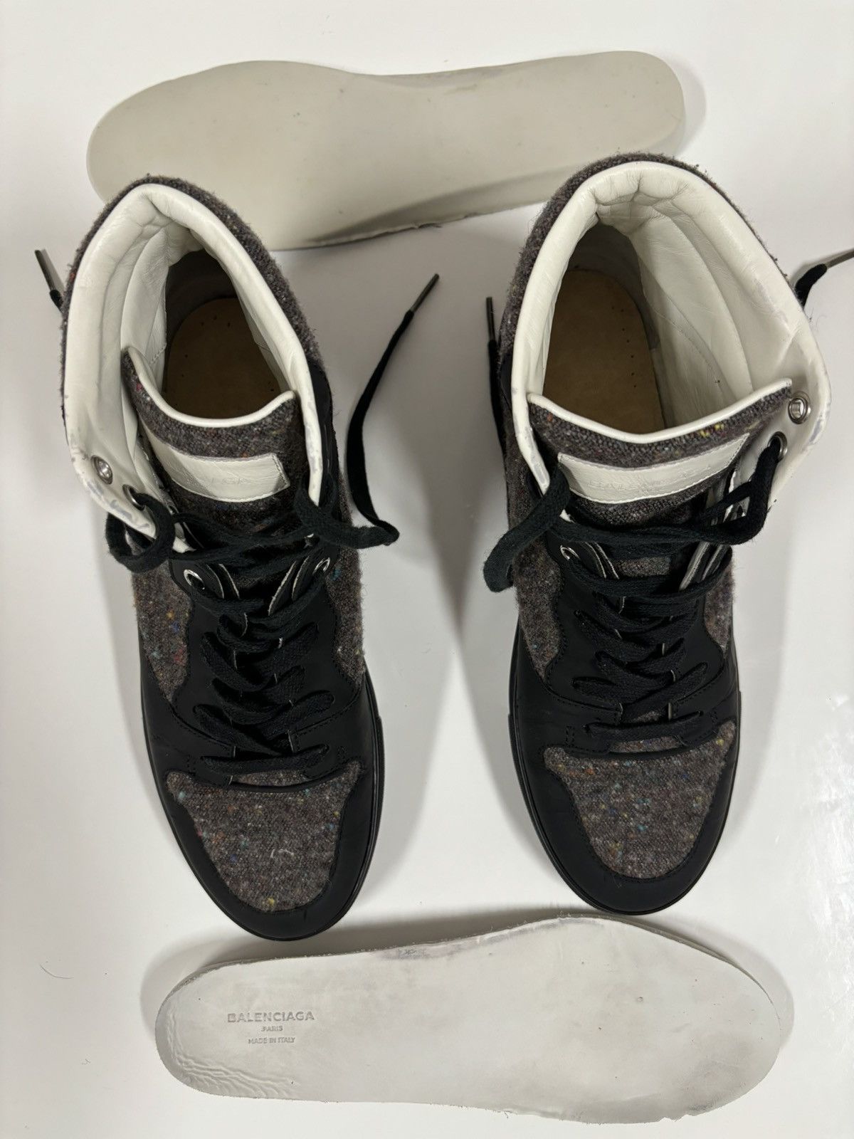Balenciaga Paris Tweed Mix Fabric Italy Lace-Up Sneakers Trainers Arena Size US 7.5 / EU 40-41 - 13 Thumbnail