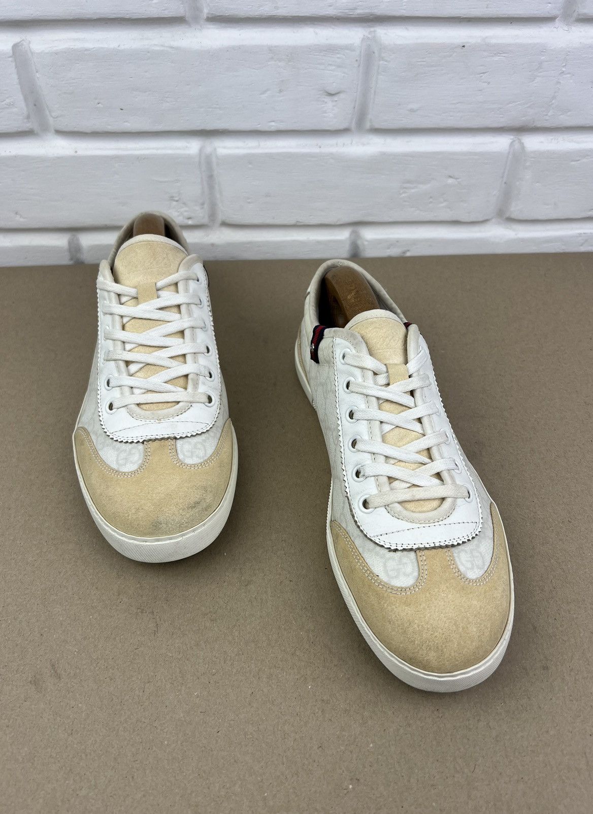 Gucci GUCCI Sneakers Suede Shoes GG Monogram Supreme Canvas White Size US 7.5 / EU 40-41 - 3 Thumbnail