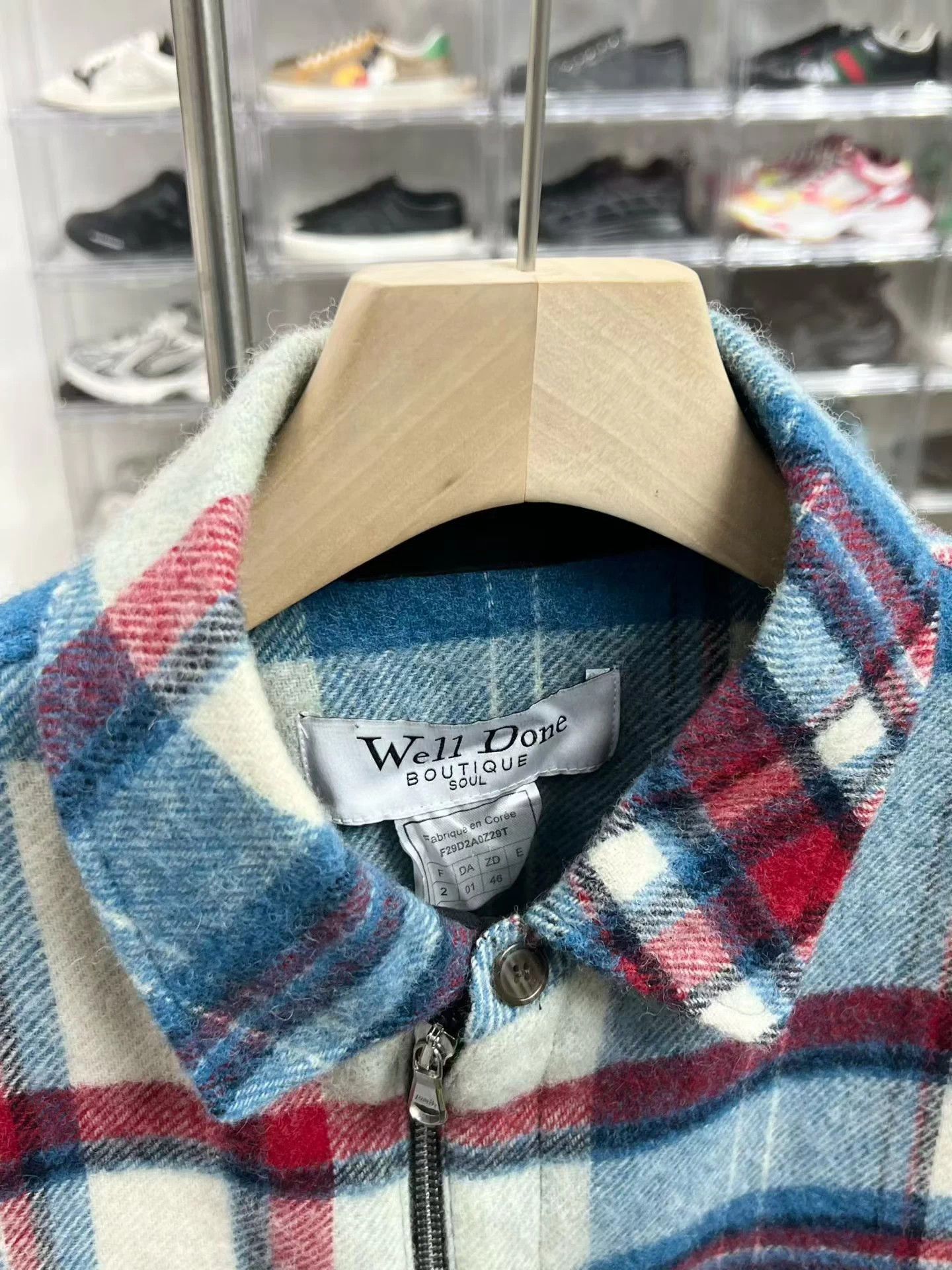 WE11DONE We11done Check Half-Zip Cashmere Collar Jacket Size US L / EU 52-54 / 3 - 2 Thumbnail