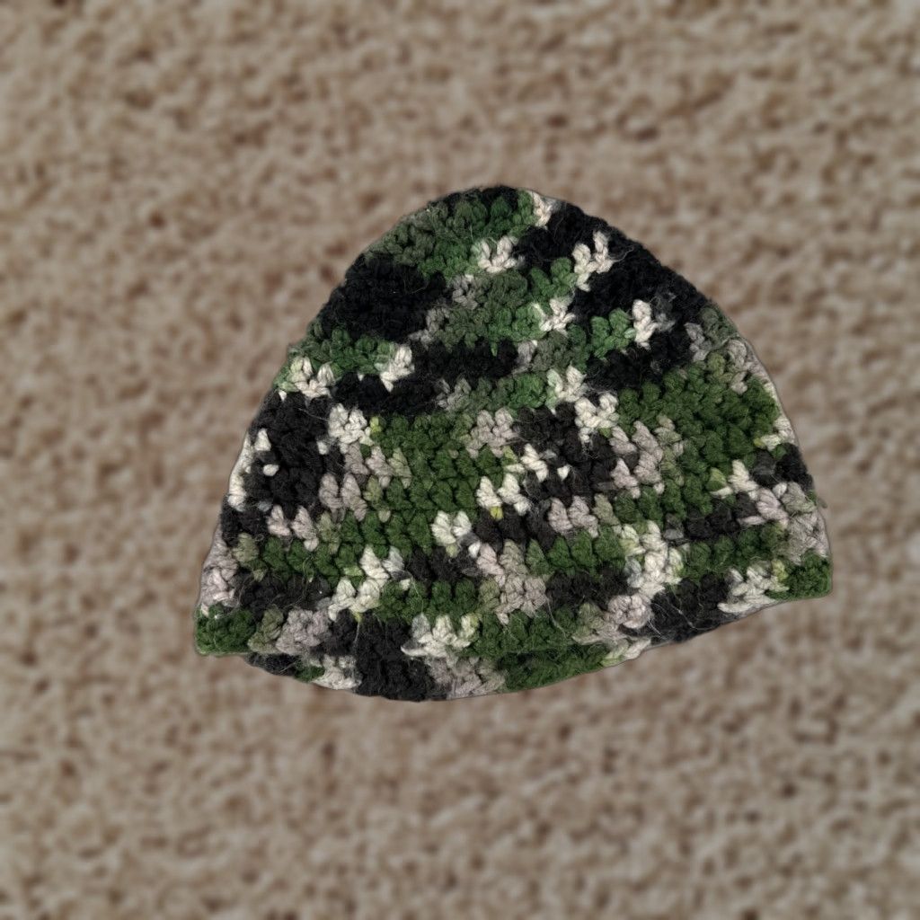 Vintage Handmade Beanie Toque Green Adult One Size Knit Wool Acrylic Hat/Cap Mens Beanie Ski Logo Winter 90s Size ONE SIZE - 1 Thumbnail