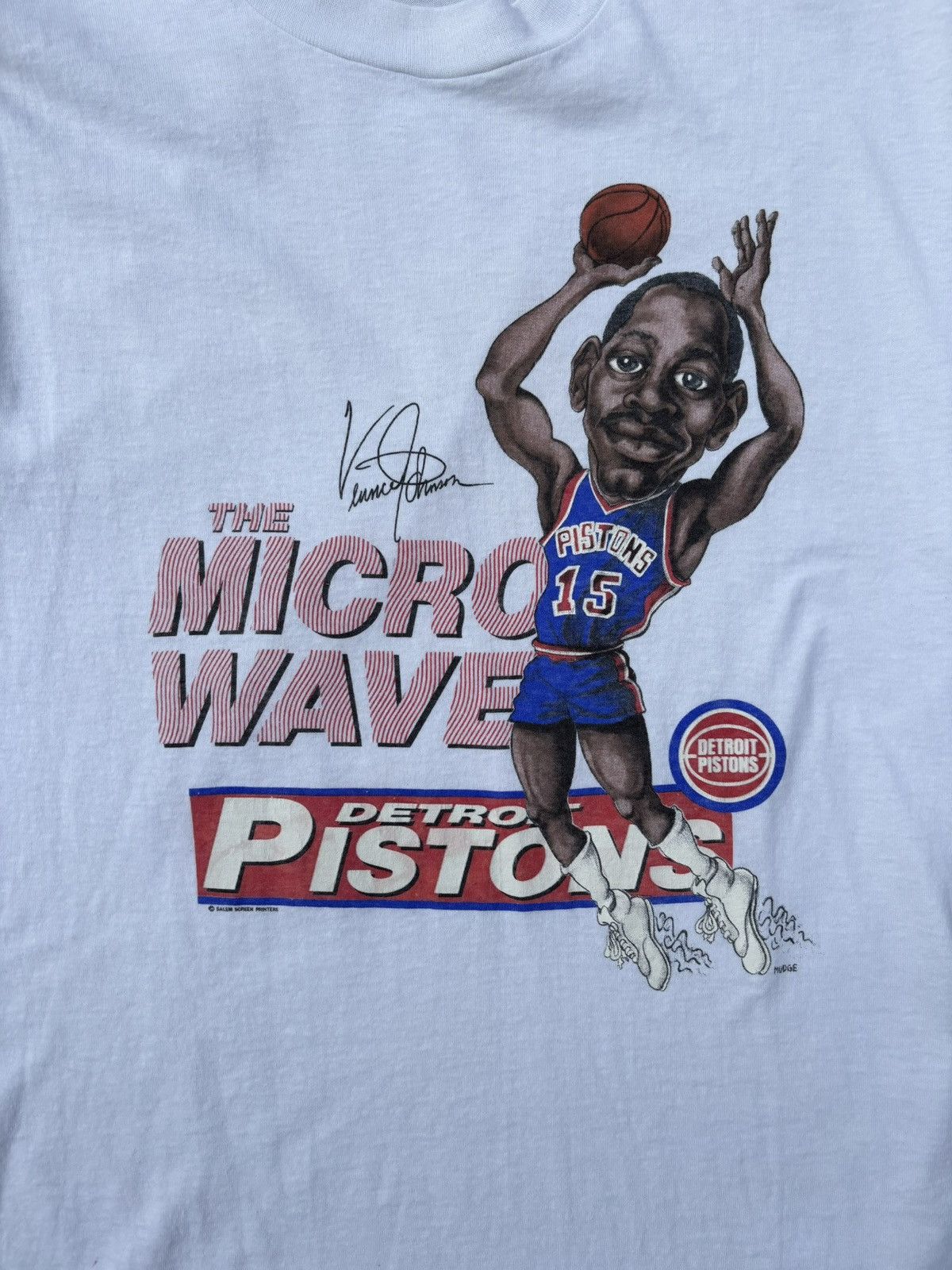 Vintage RARE Vintage 90s Detroit Pistons Vinnie Johnson Caricature Size US M / EU 48-50 / 2 - 2 Thumbnail