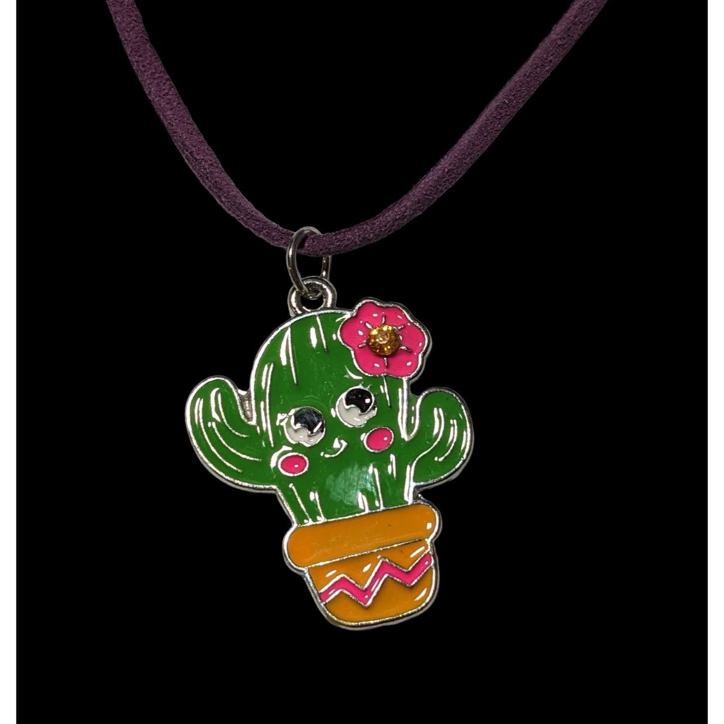 Other Smiling Bright Cactus Enamel Pendant Necklace Size ONE SIZE - 1 Thumbnail