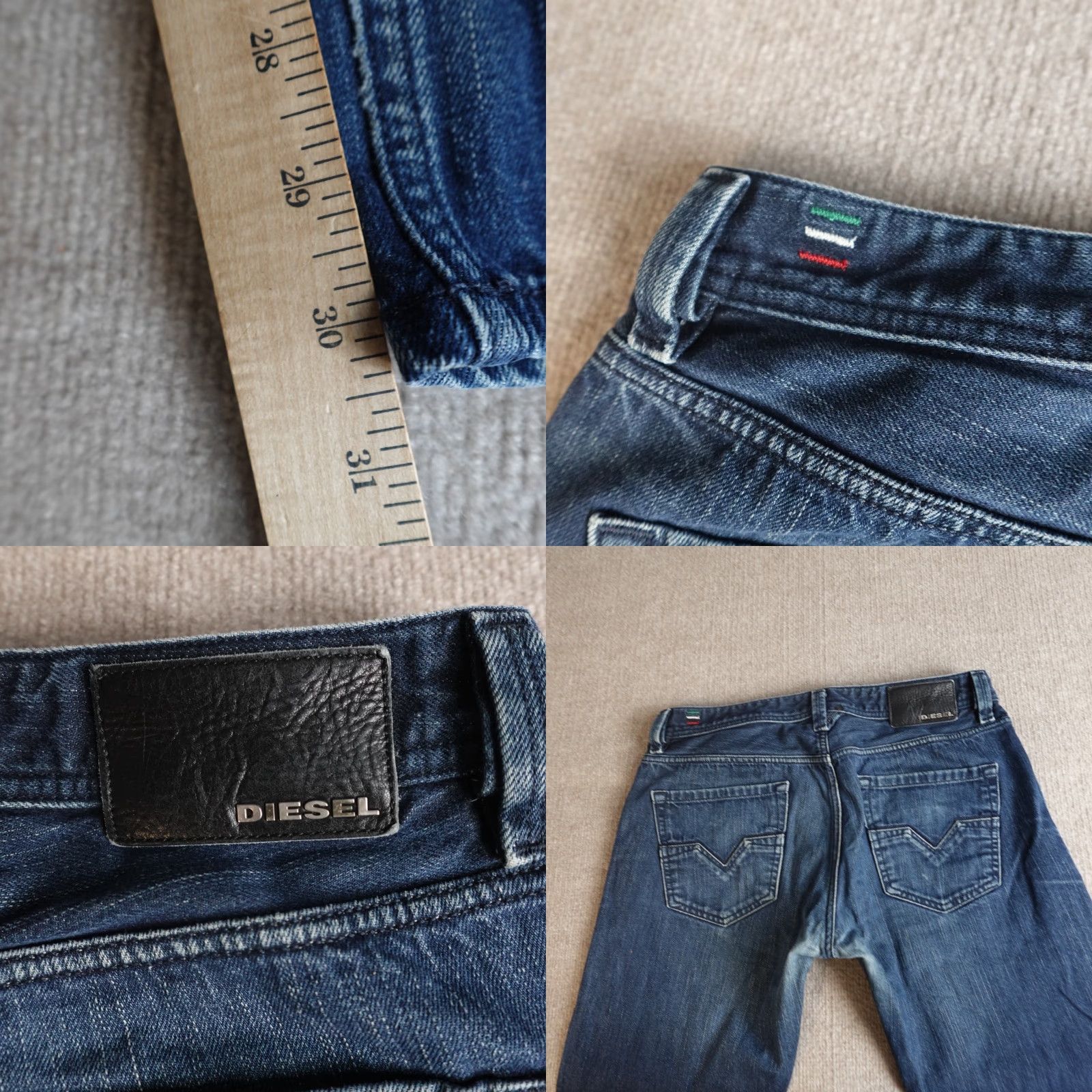 Diesel Diesel Larkee Jeans 32 x 30 Blue Button Fly Cotton Denim Made in Italy Mens Straight Regular 32 Inseam Blue Size US 32 / EU 48 - 8 Thumbnail