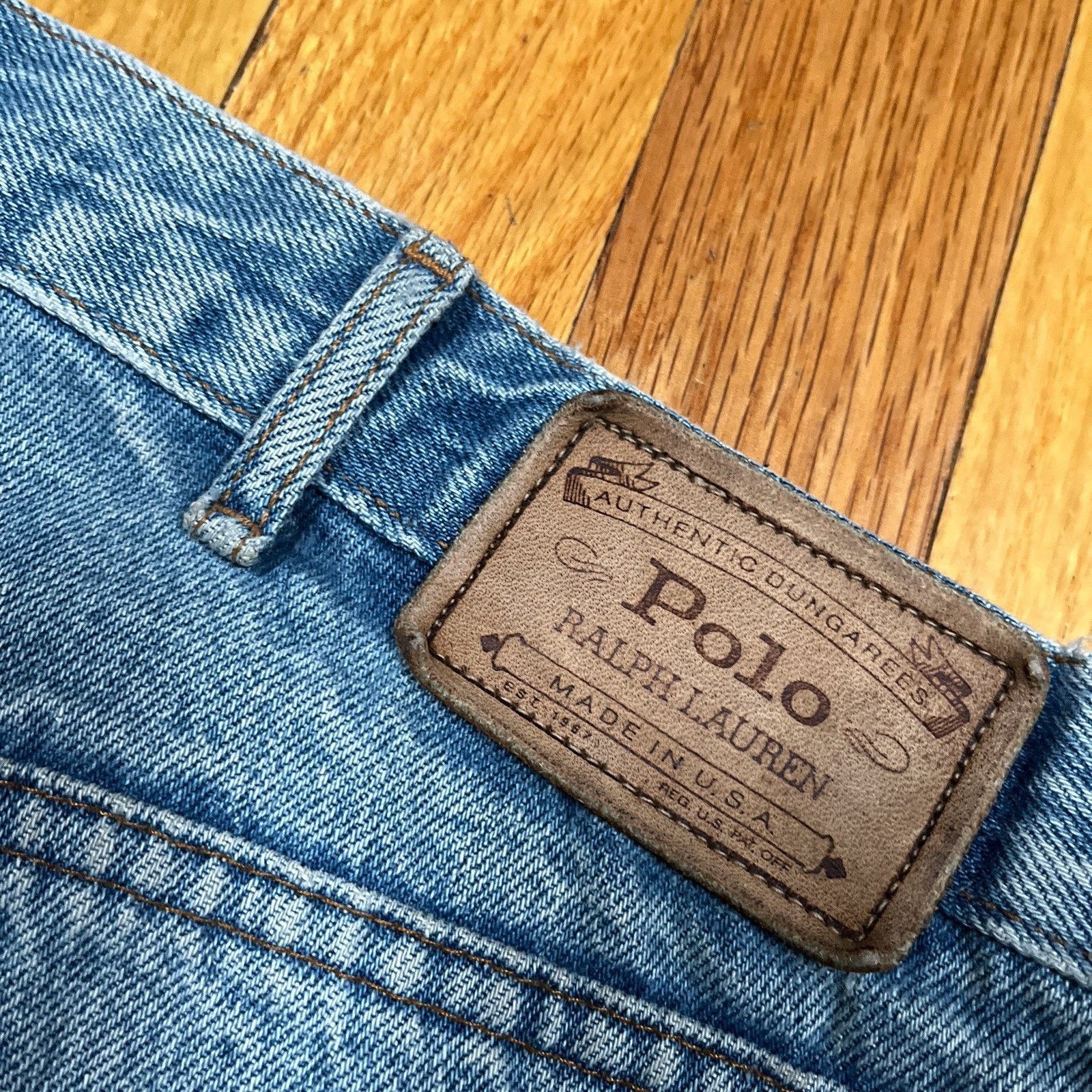 Polo Ralph Lauren VTG Polo Ralph Lauren 80s 90s Made in USA Jeans 38x29 Blue Size US 38 / EU 54 - 7 Thumbnail