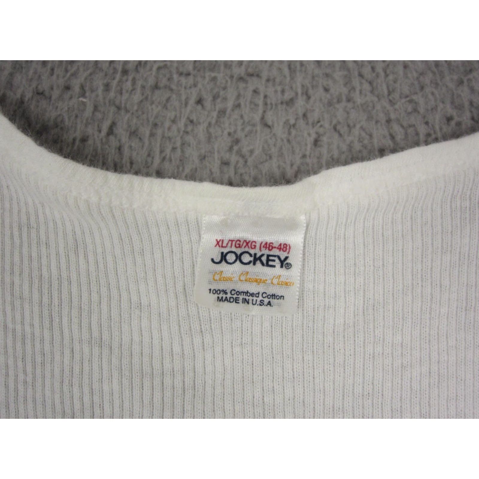 Jockey VINTAGE Jockey Tank Top Mens XL White Ribbed Undershirt Made in USA Size US XL / EU 56 / 4 - 3 Thumbnail