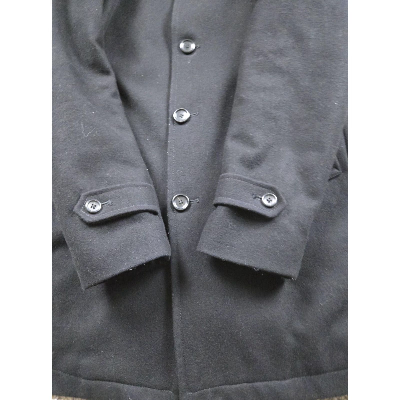 Banana Republic Banana Republic Overcoat Mens Medium Black Wool Blend Lined Car Coat Size US M / EU 48-50 / 2 - 3 Thumbnail