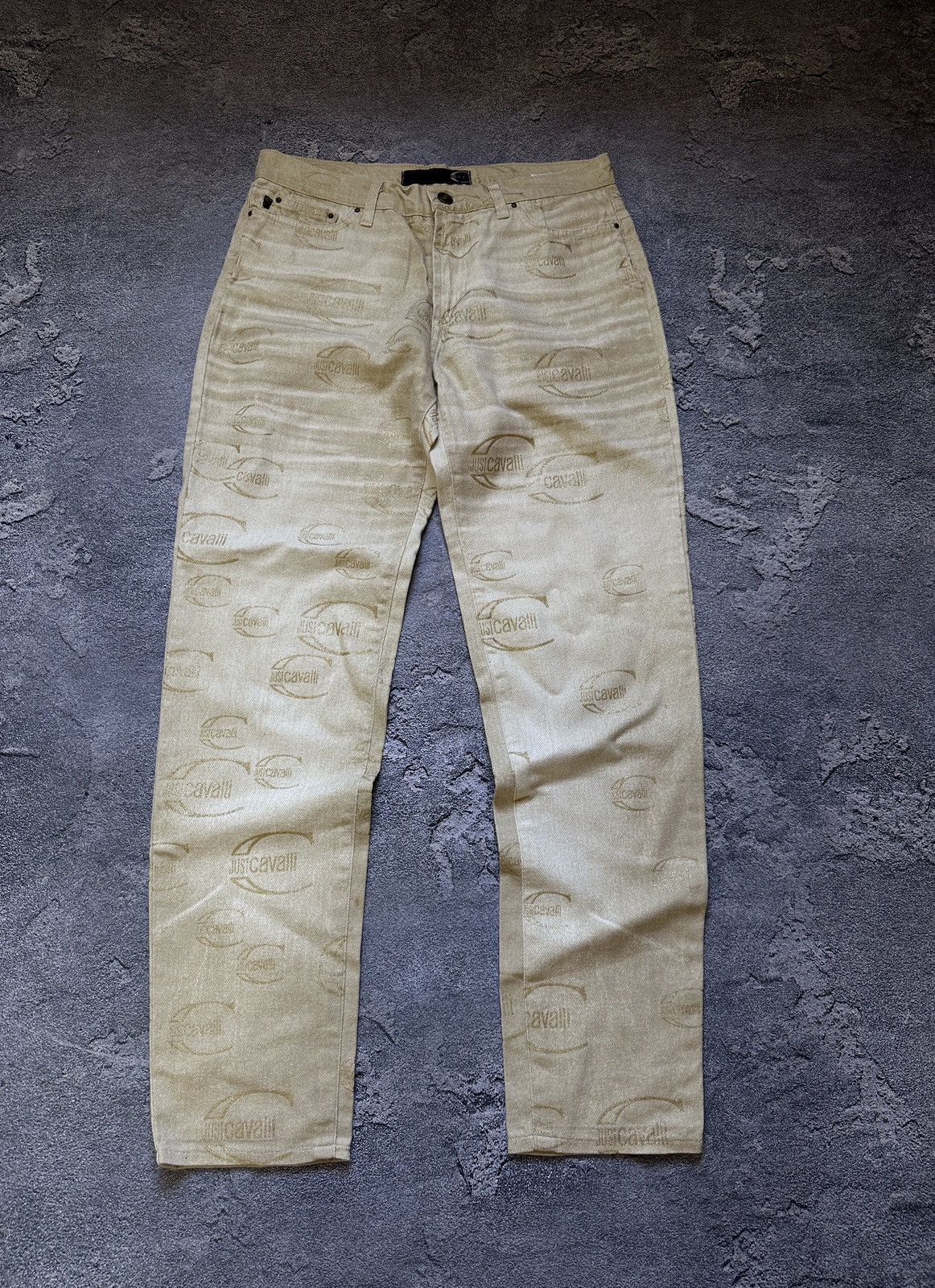 Just Cavalli Vintage Just Cavalli Monogram Mens Gold Jeans Pants Size 28 Size US 28 / EU 44 - 1 Thumbnail
