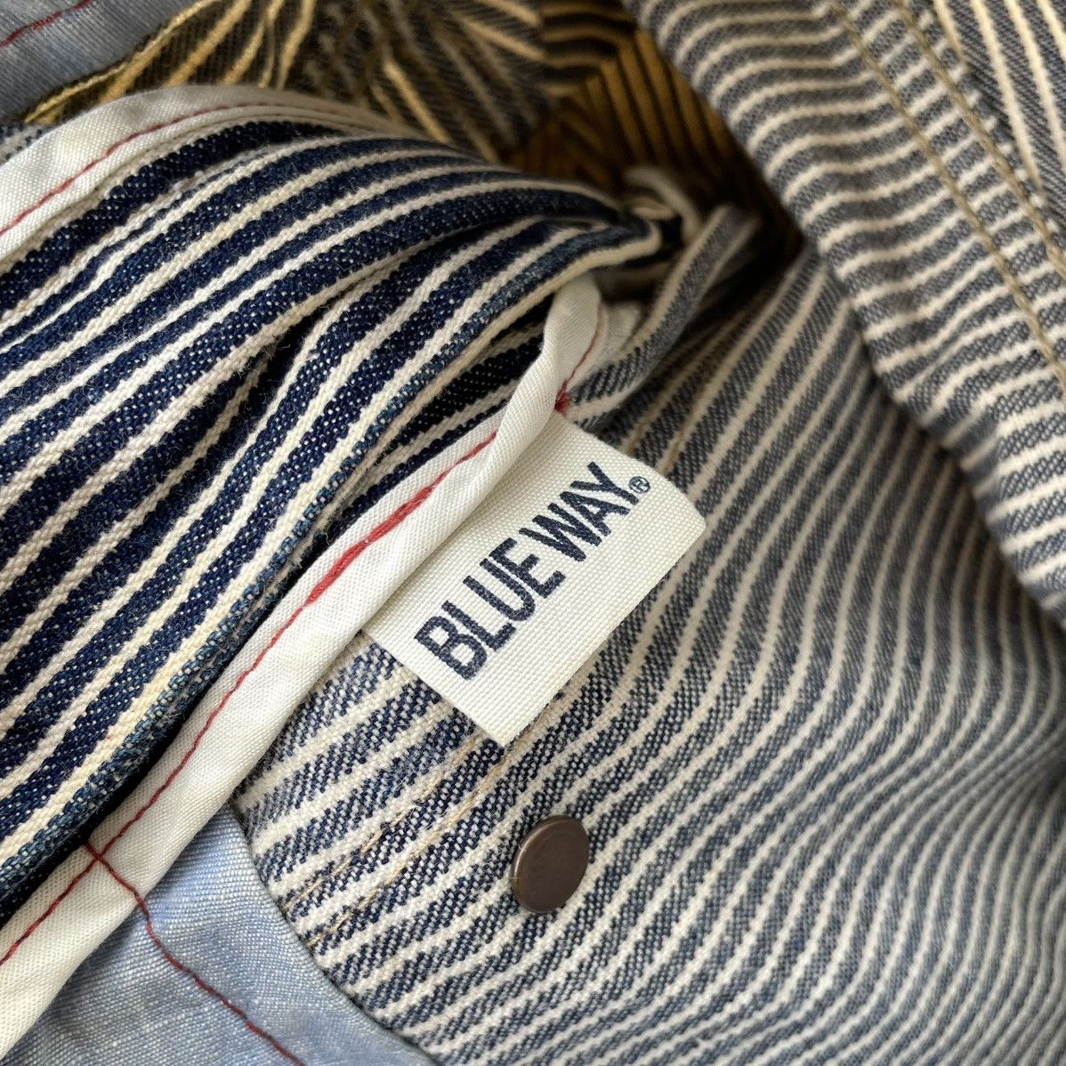 Japanese Brand Blue Way Jeans Japan Hickory Naval Work Pants Size US 34 / EU 50 - 16 Thumbnail