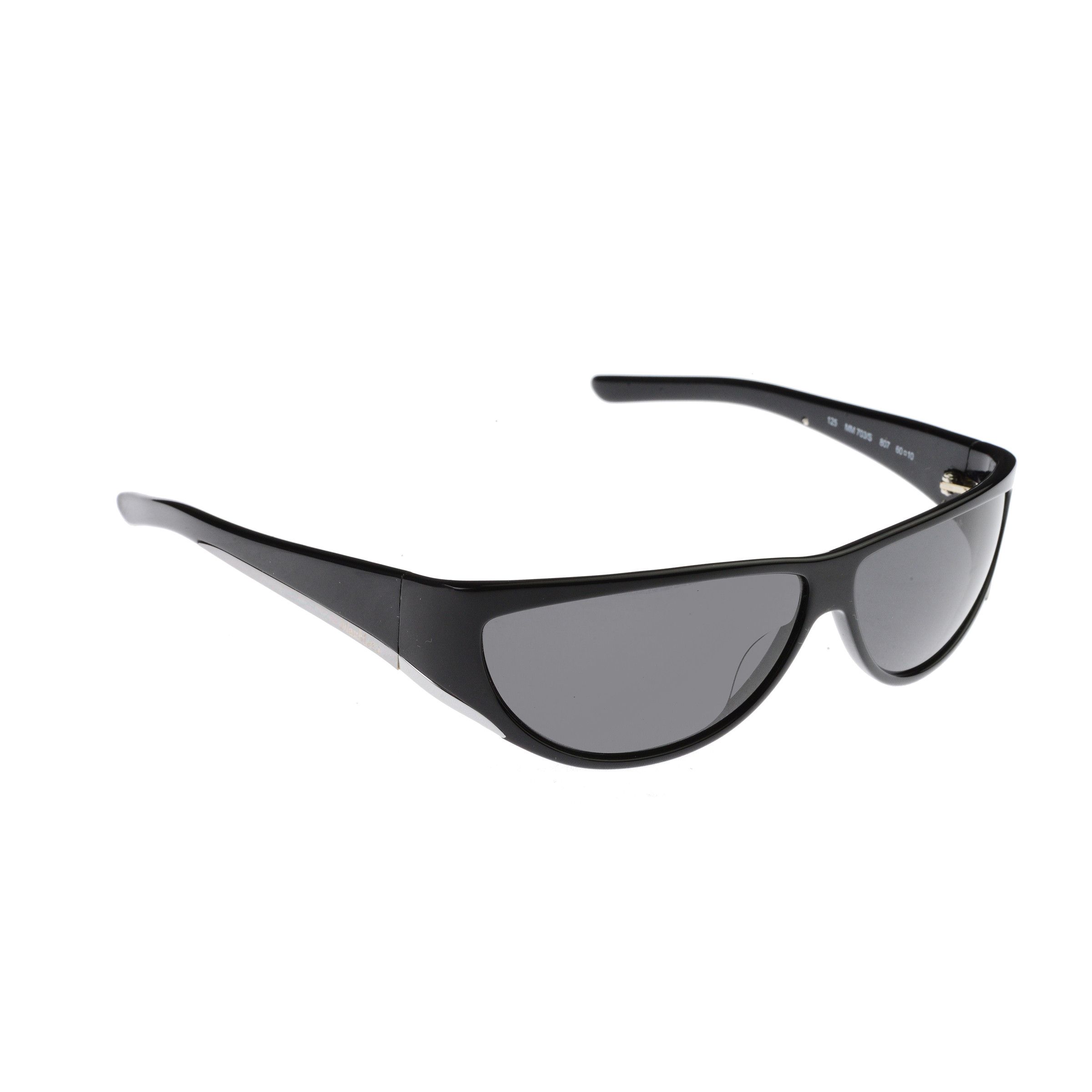 Max Mara Max Mara 90s Black Plastic Wraparound Sunglasses Size ONE SIZE - 2 Thumbnail