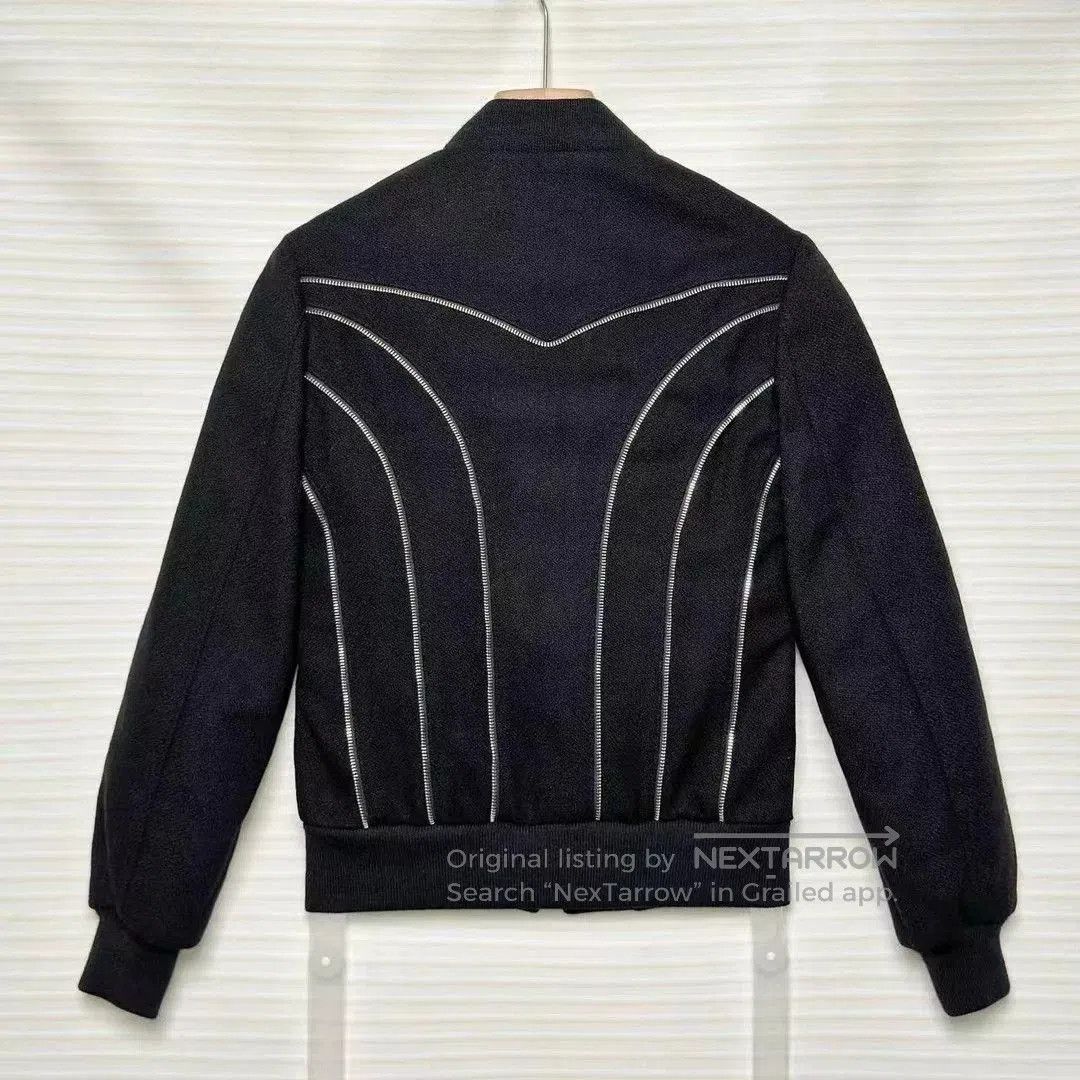 Saint Laurent Paris Saint Laurent Black Silver Zip Bomber Jacket. Size US S / EU 44-46 / 1 - 2 Thumbnail