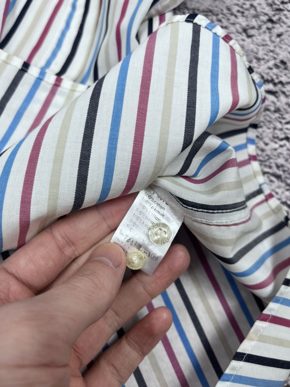 Lacoste Vintagr Lacoste logo striped shirt size 43 Size 42L - 8 Thumbnail