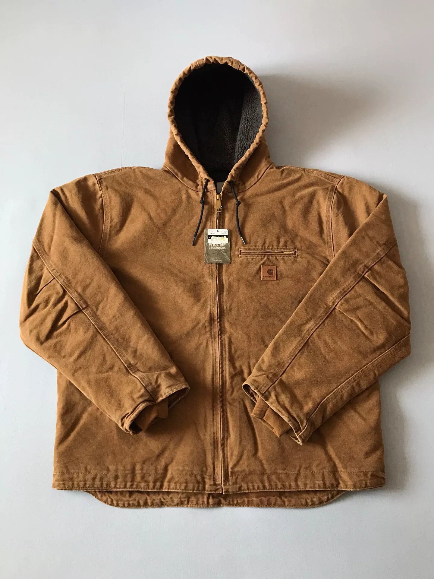 Carhartt Carhartt J141 Brown Hooded Work Jacket Size US XL / EU 56 / 4 - 1 Thumbnail