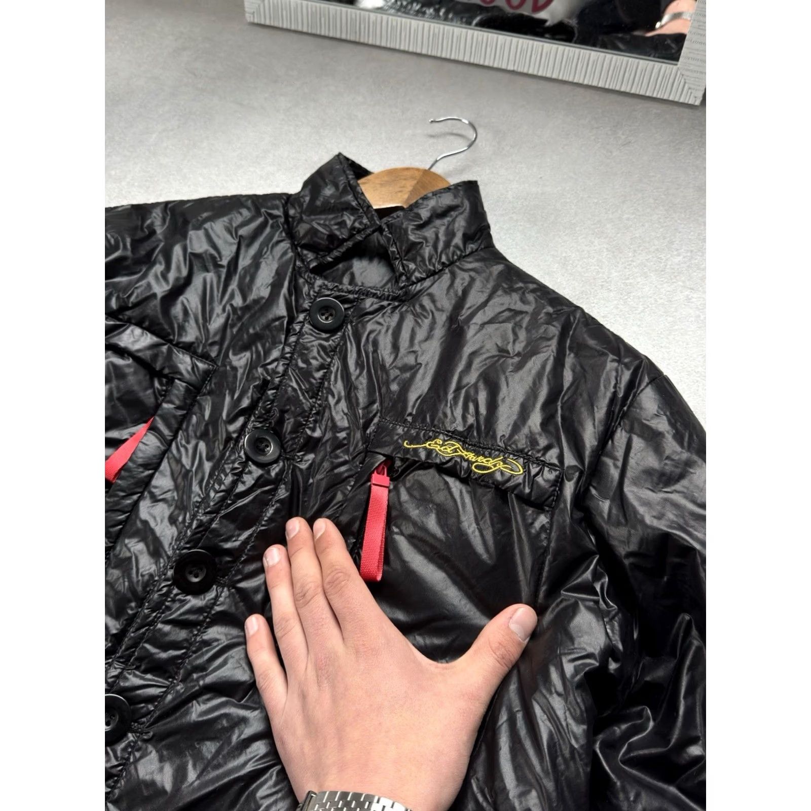 Ed Hardy VINTAGE Ed Hardy By Christian Audigier Big Logo Black Nylon Coat Jacket M Men Vintage Logo Windbreaker 90s Punk Skull US Mens Size US M / EU 48-50 / 2 - 6 Thumbnail
