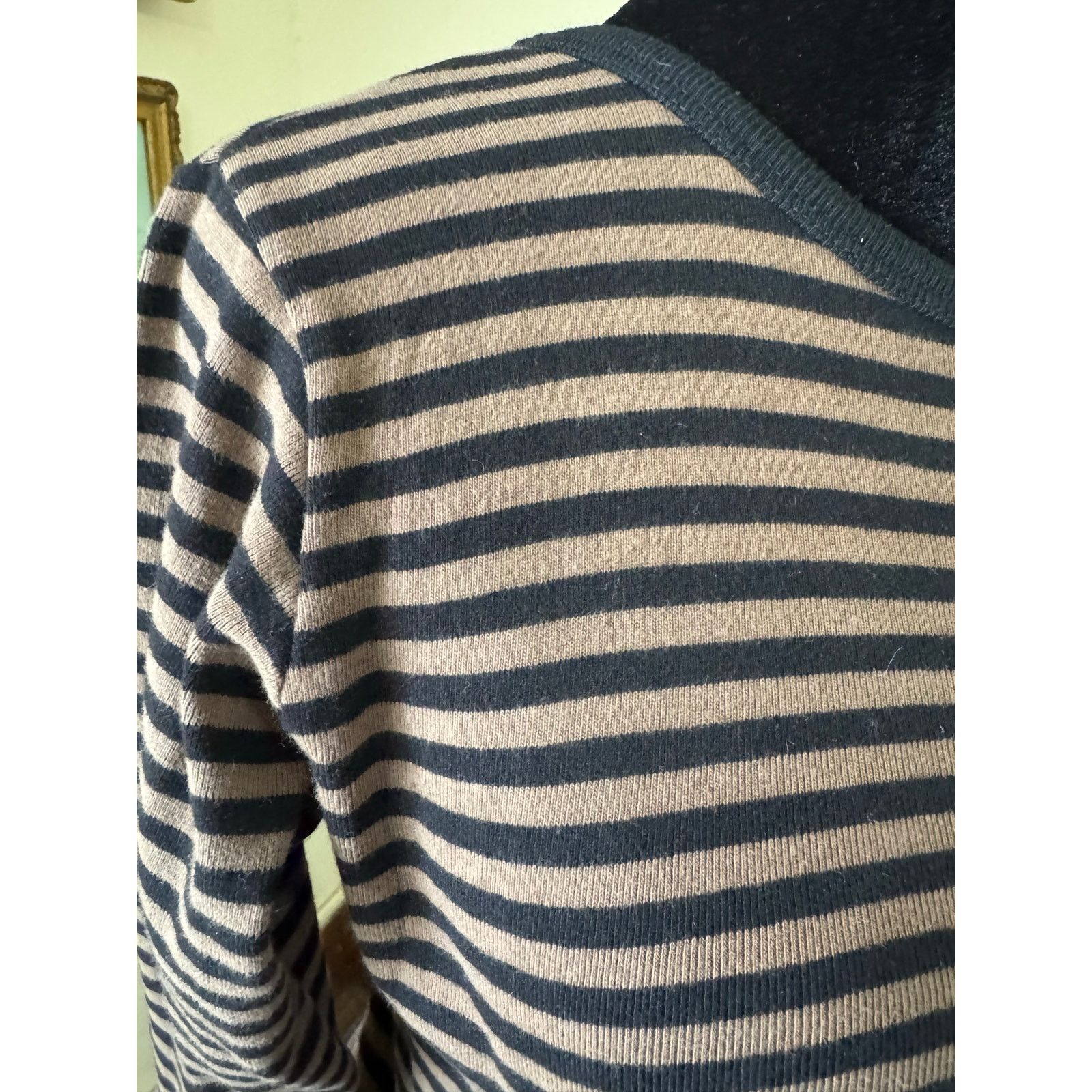 Max Mara Max Mara 100 Percent Cotton Striped Long Sleeve Top Brown Size S / US 4 / IT 40 - 3 Thumbnail
