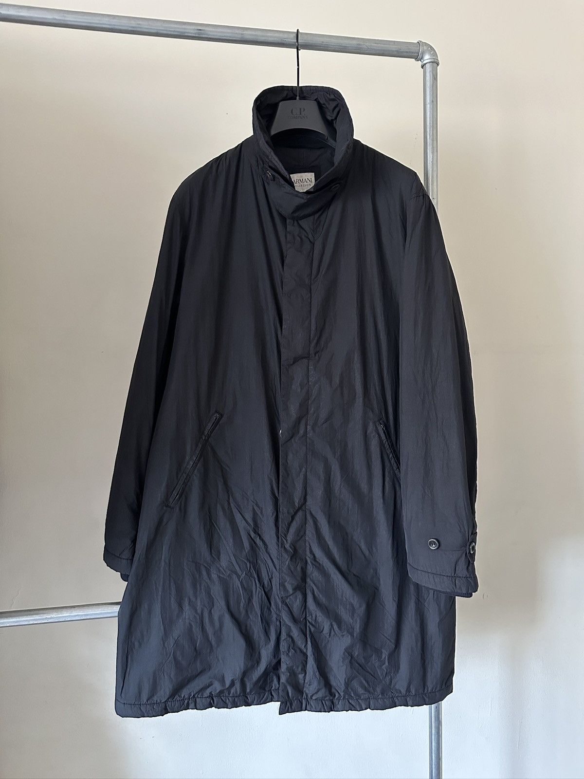 Armani Collezioni 2000s Armani Collezioni Water Repellent Nylon Long Jacket Size US L / EU 52-54 / 3 - 2 Thumbnail